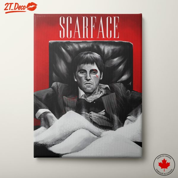 Scarface Character Art in Bold Red