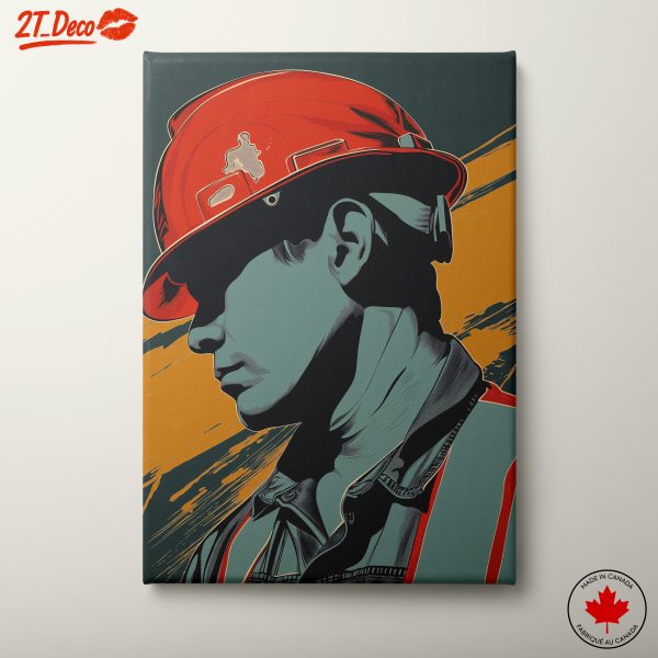 Stylized Construction Worker Portrait Art