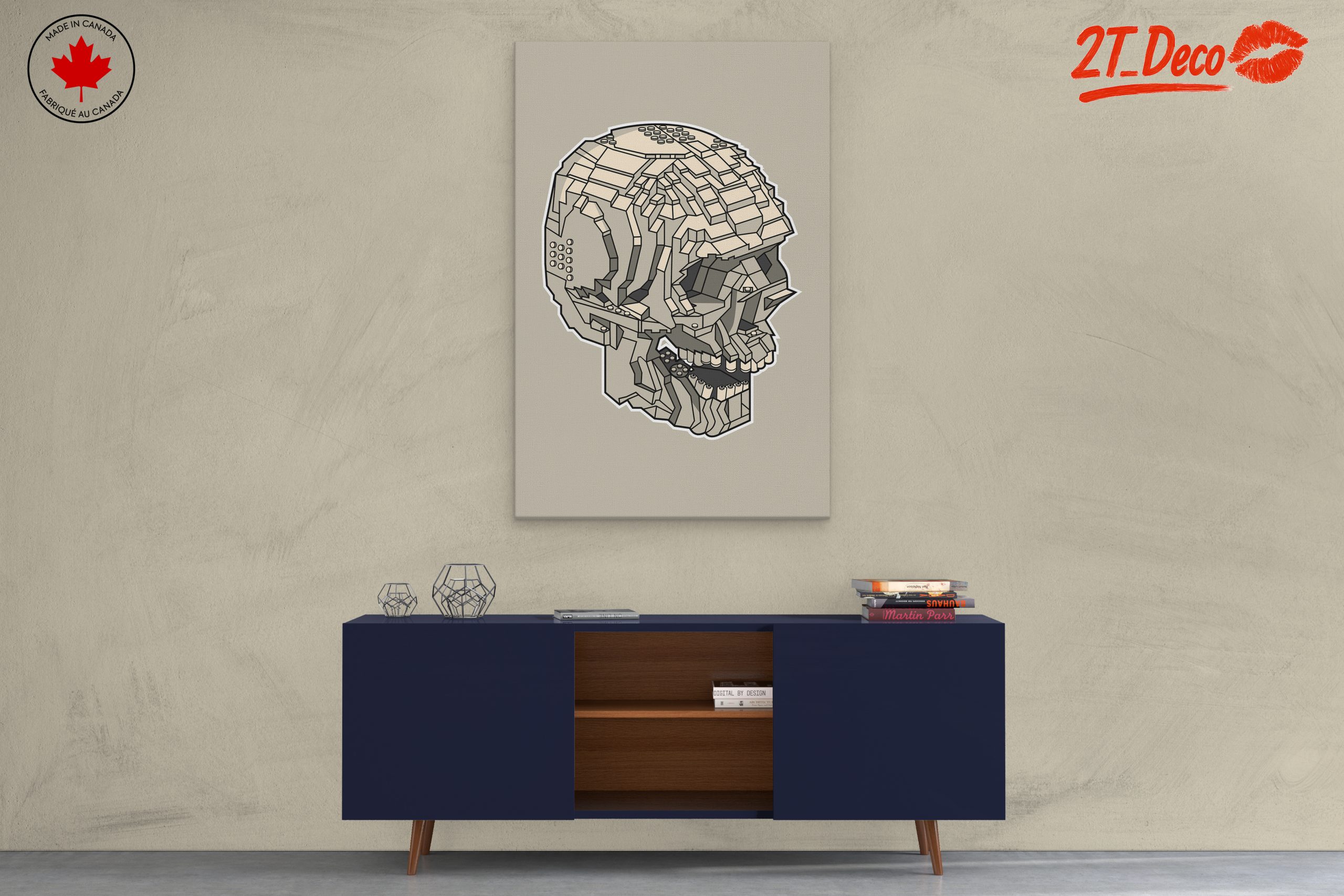 Geometric Skull Artwork in Abstract Style - Image 3