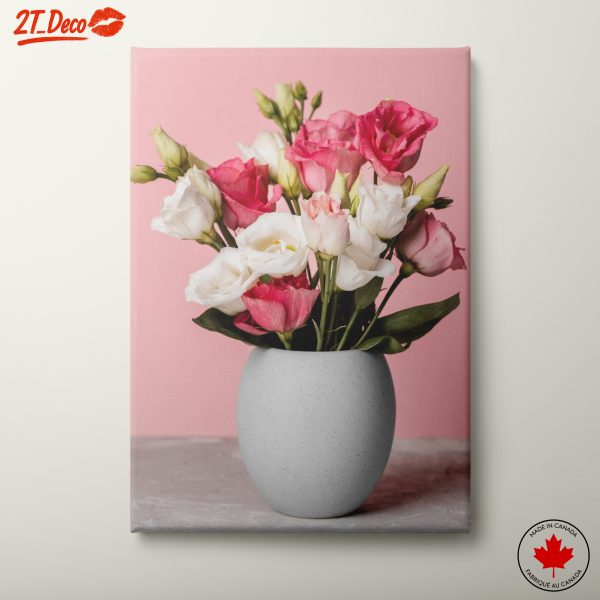 Floral Bouquet on Pink Background