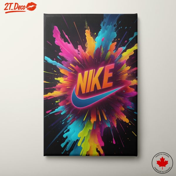 Colorful Nike Logo Explosion Art
