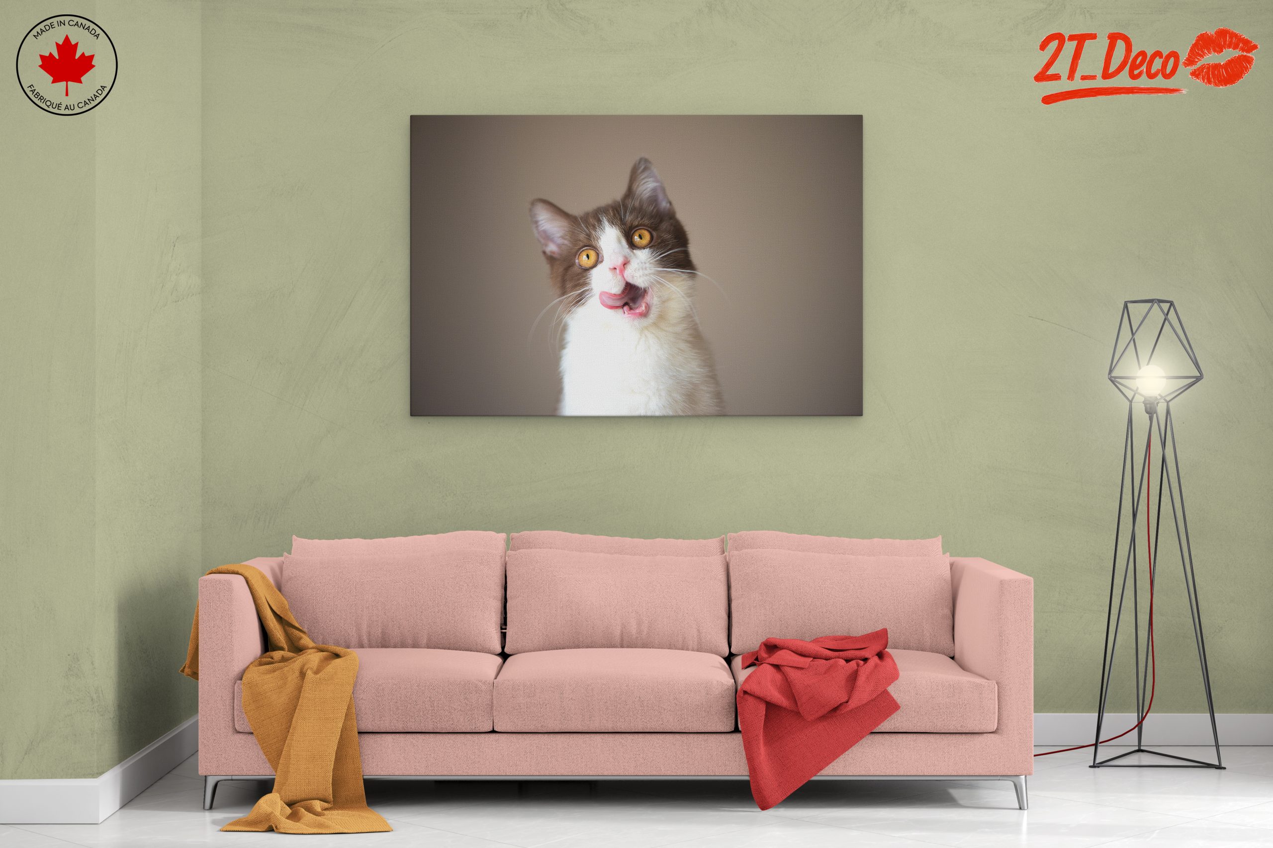 Playful Cat Portrait on Neutral Background - Image 2