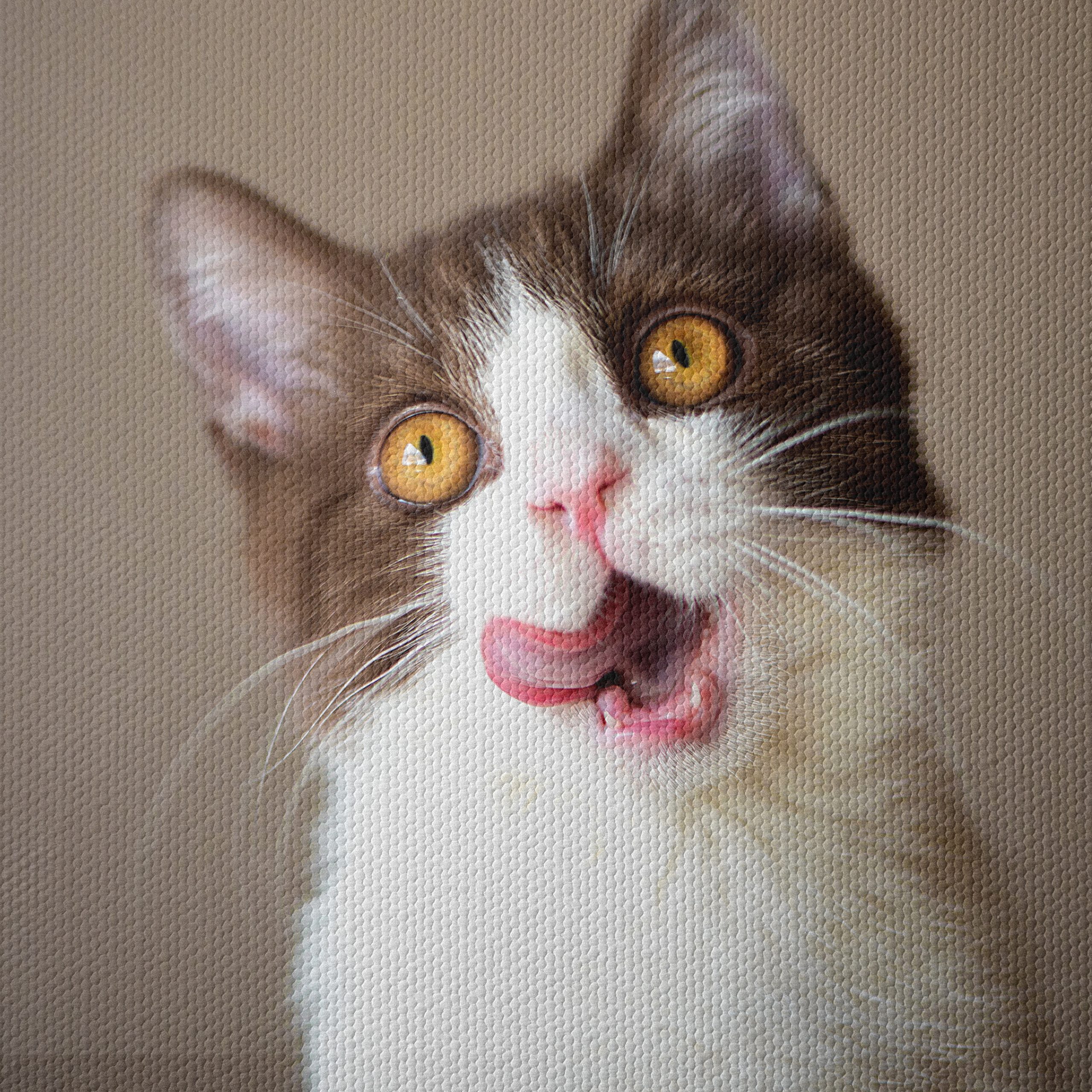 Playful Cat Portrait on Neutral Background - Image 4