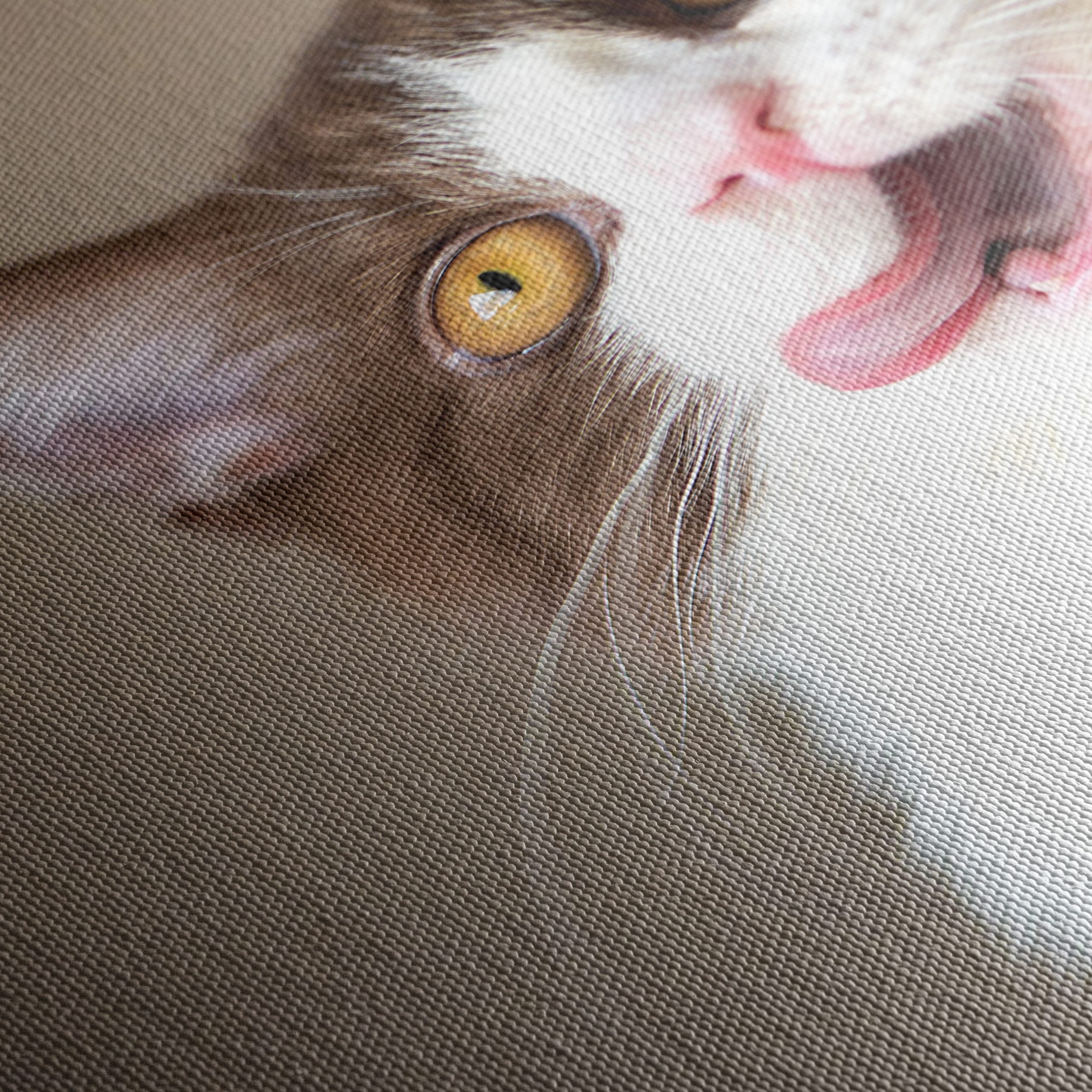 Playful Cat Portrait on Neutral Background - Image 5