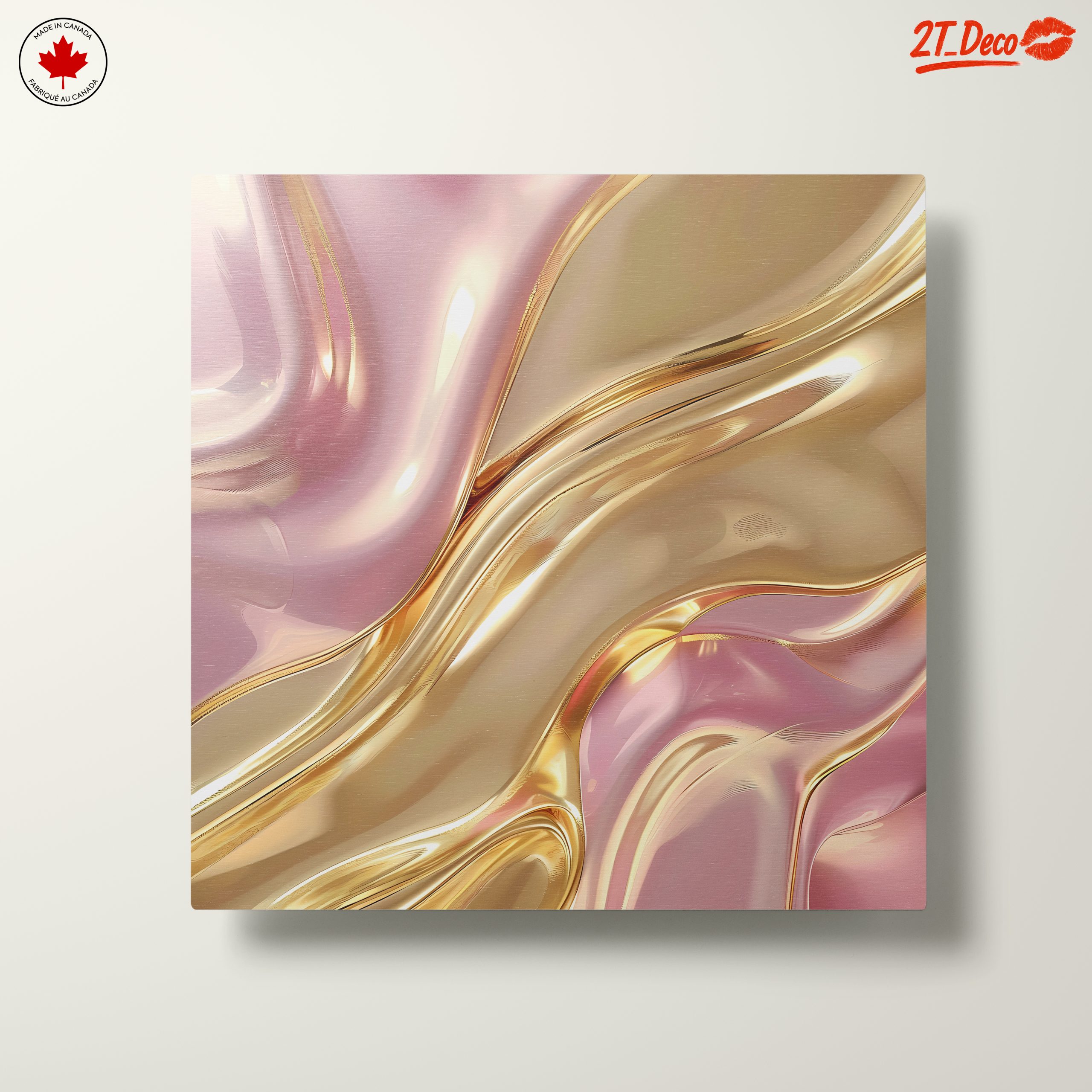 Elegant Abstract Waves in Gold and Pink - Image 10