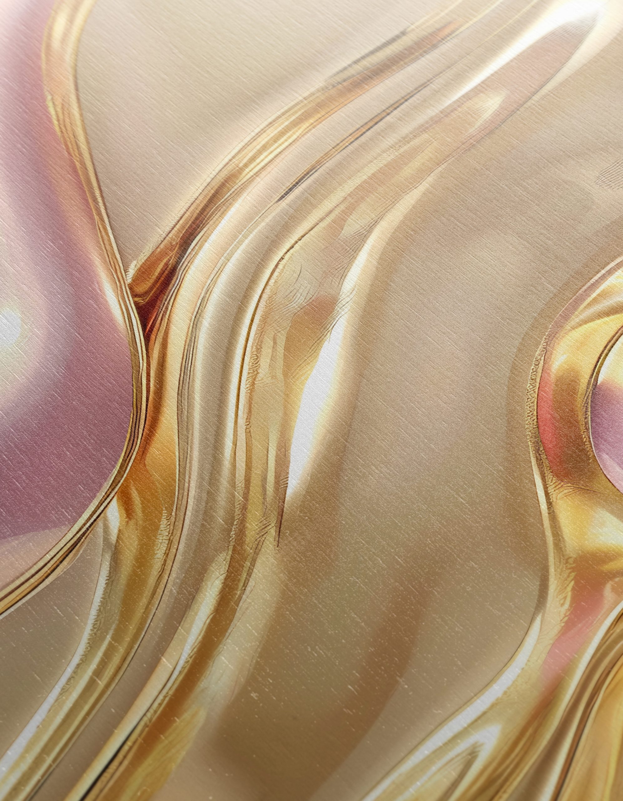 Elegant Abstract Waves in Gold and Pink - Image 12