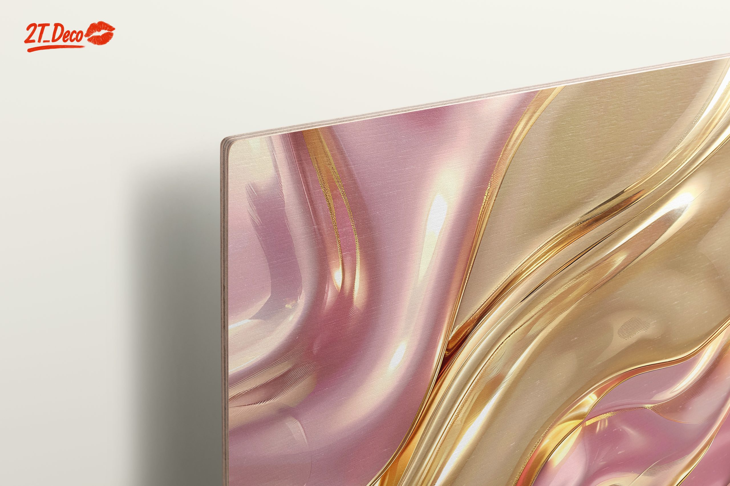 Elegant Abstract Waves in Gold and Pink - Image 15