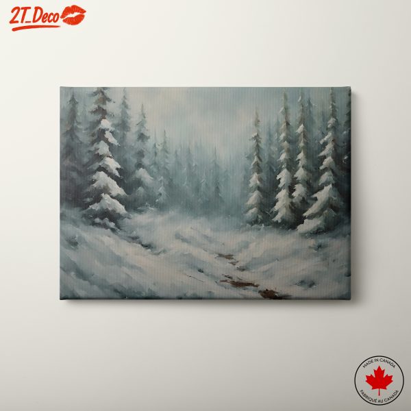 Serene Winter Landscape with Snowy Pines
