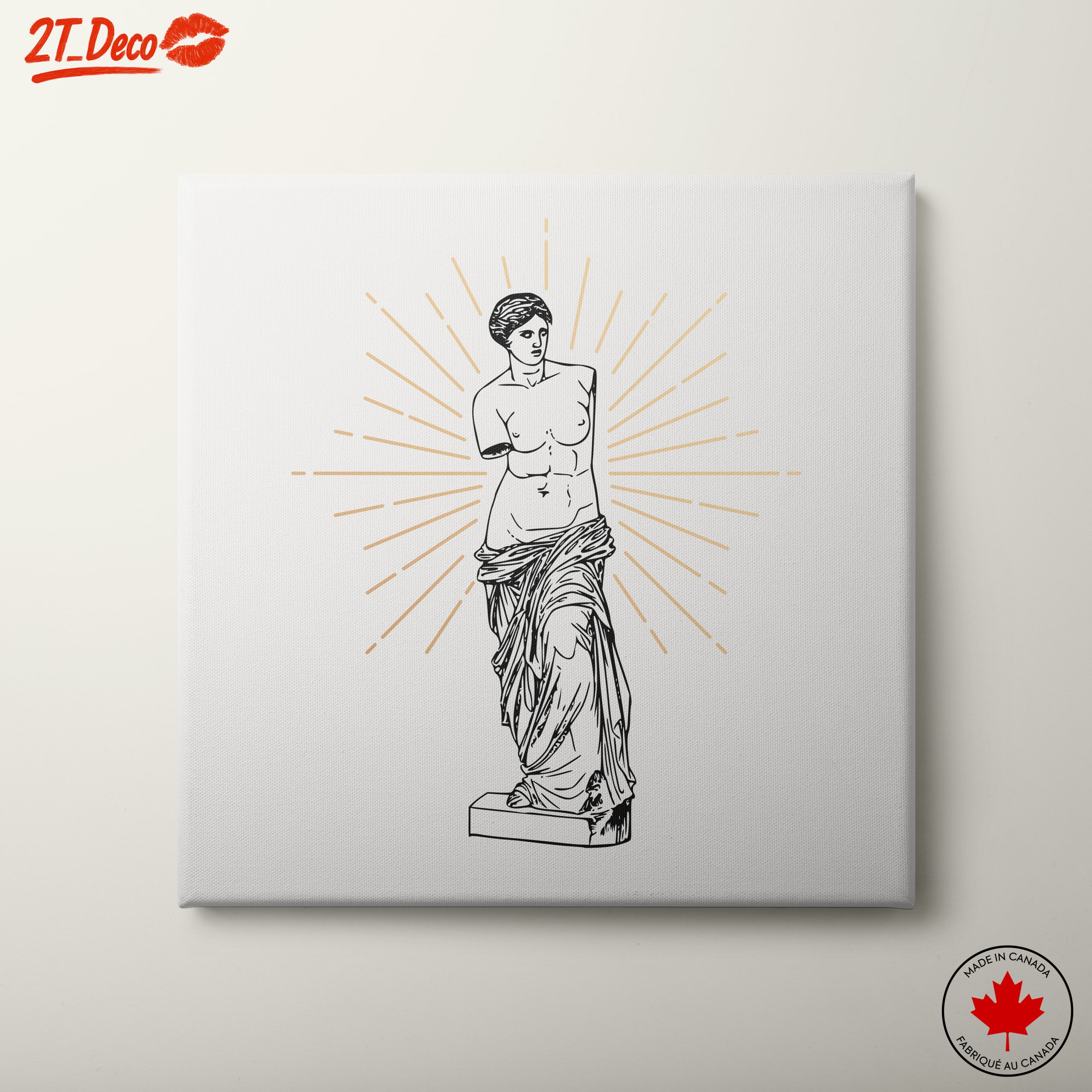 Stylized Venus Statue With Radiant Background