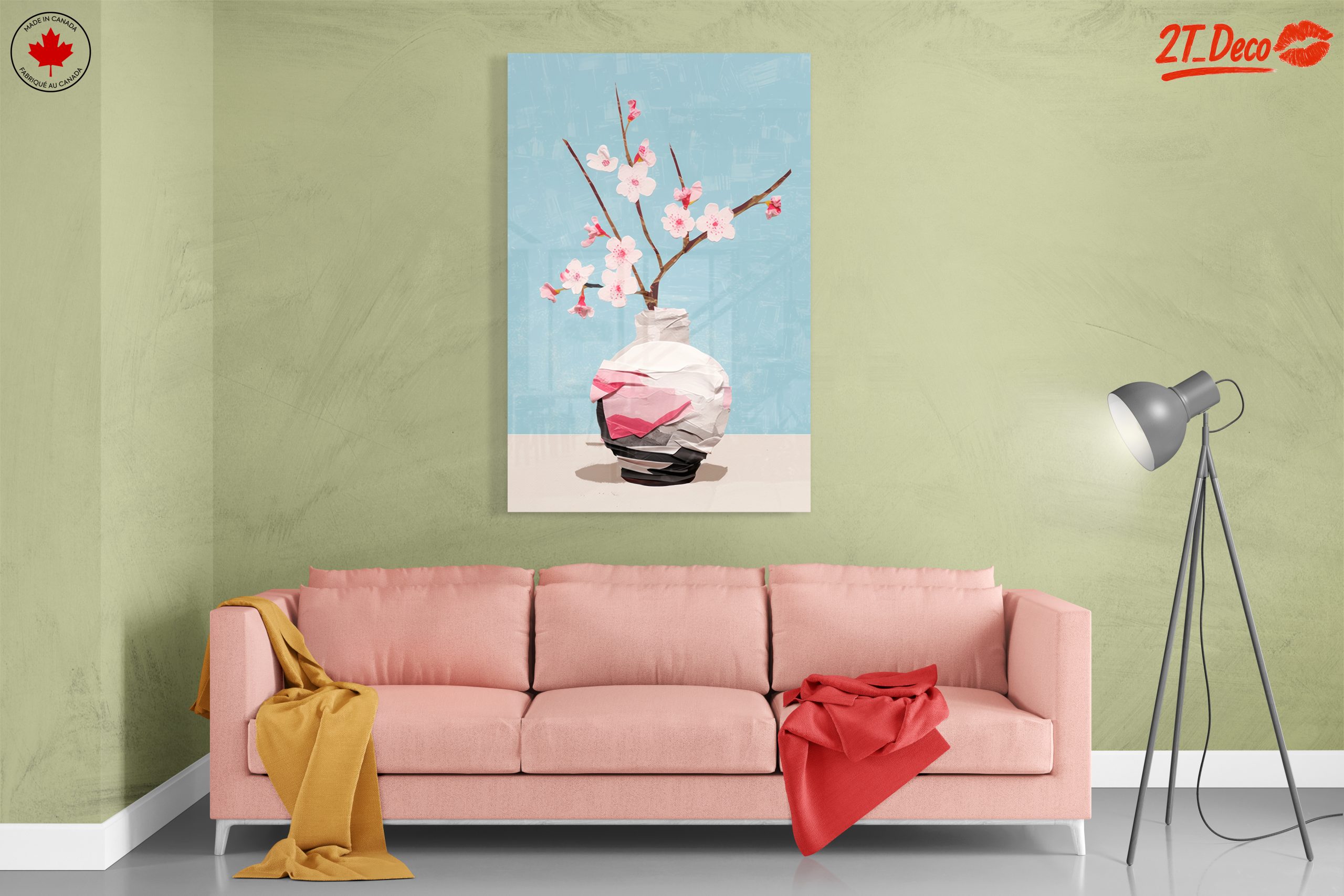 Stylized Floral Vase Art with Blossoms - Image 7