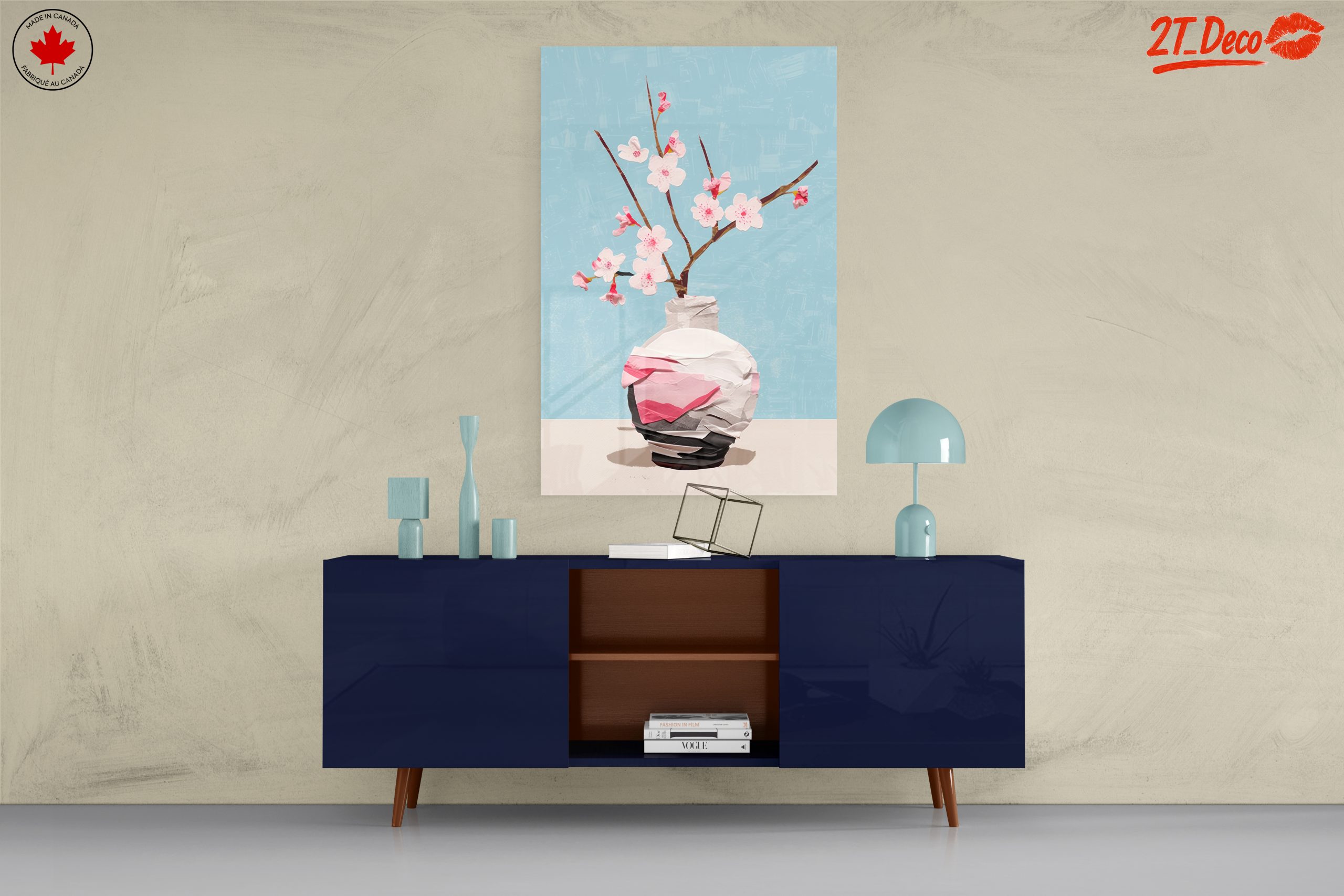 Stylized Floral Vase Art with Blossoms - Image 8