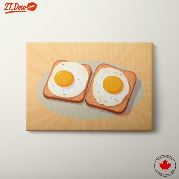 Stylized Fried Eggs on Toast Art
