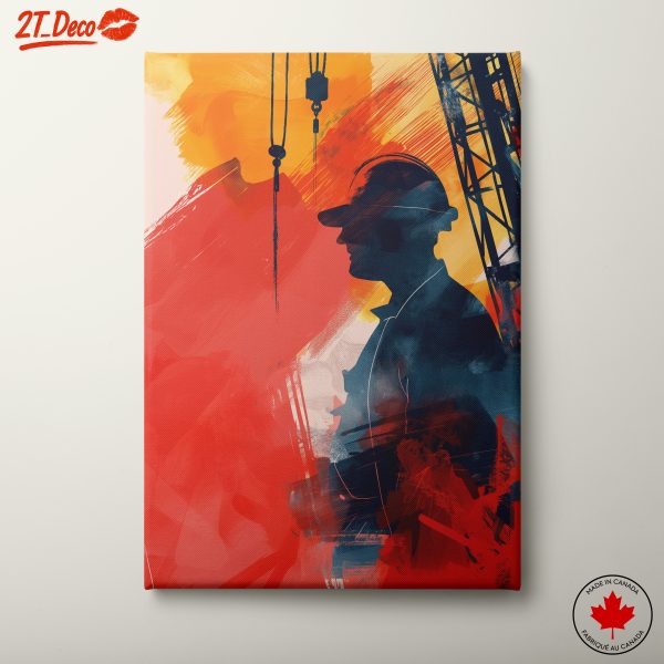 Vibrant Abstract Worker Silhouette Art