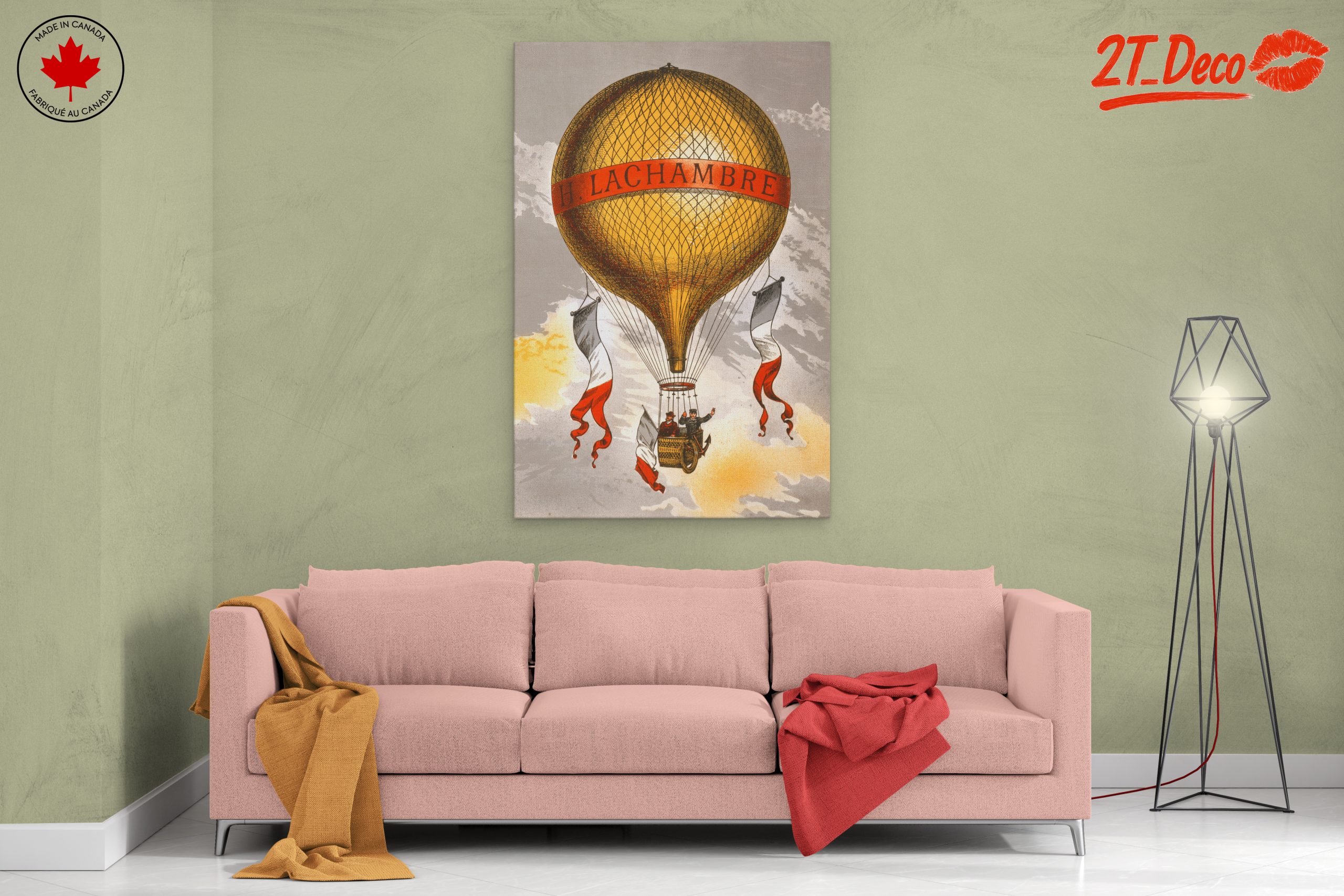 Vintage Hot Air Balloon Adventure Art - Image 2