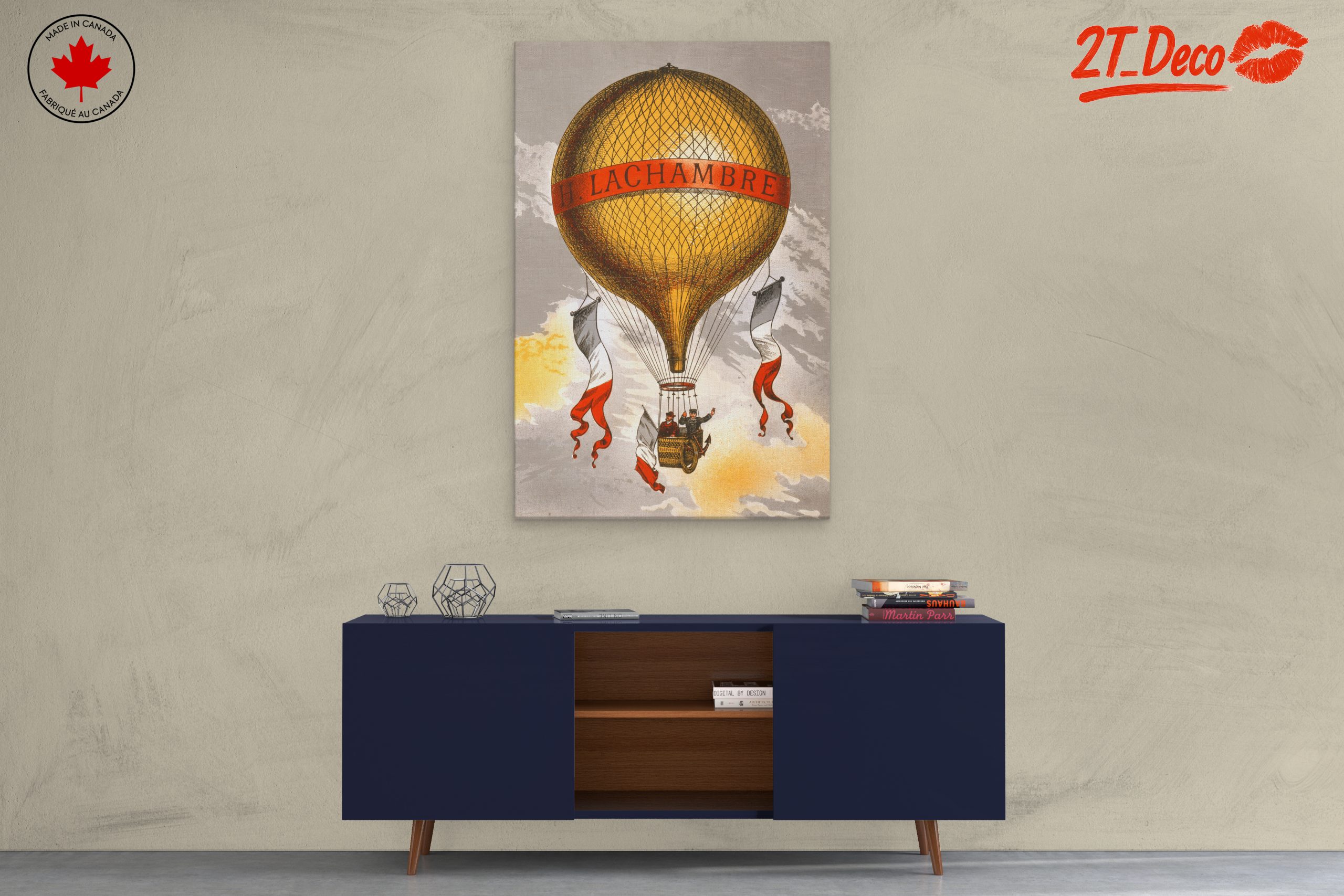 Vintage Hot Air Balloon Adventure Art - Image 3