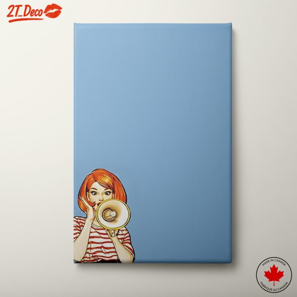 Vibrant Pop Art Woman with Megaphone
