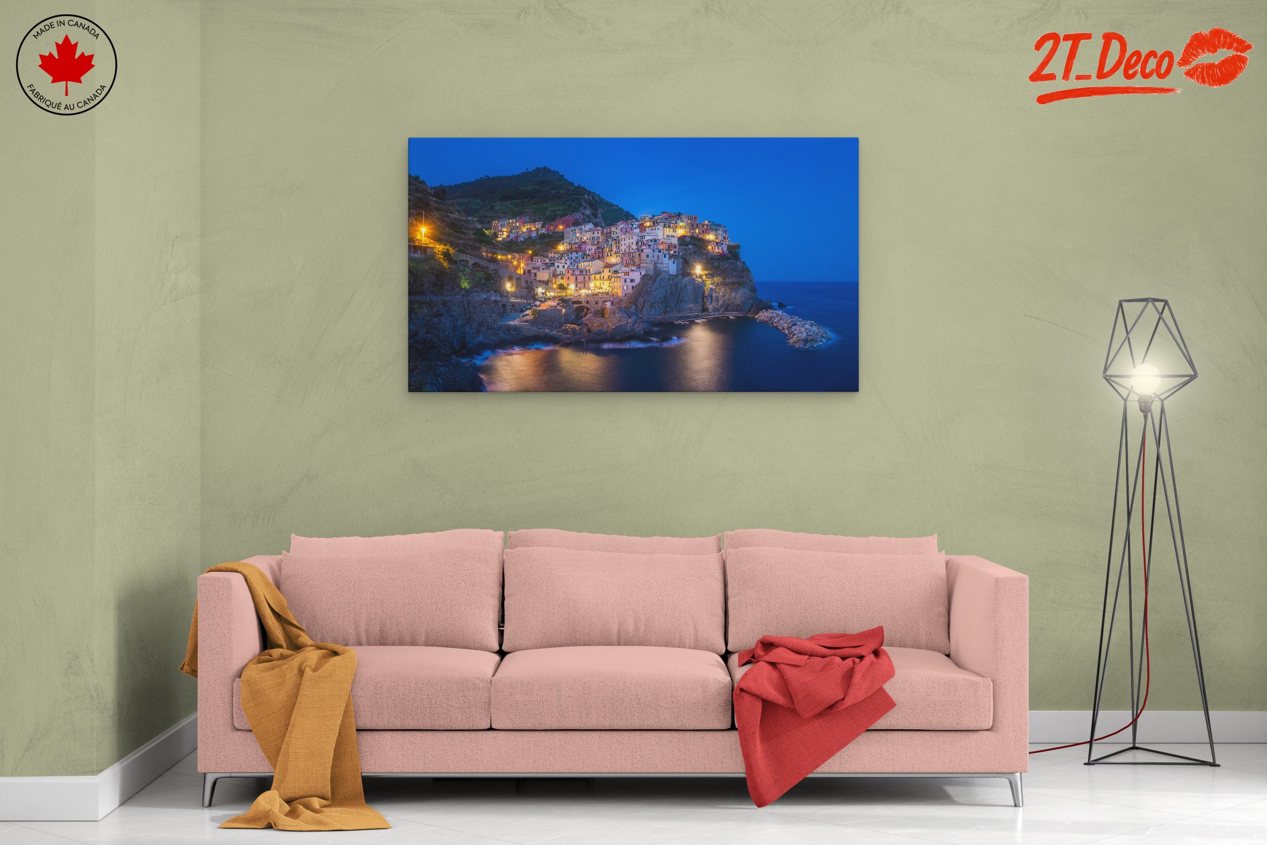 Charming Coastal City at Dusk - Image 2