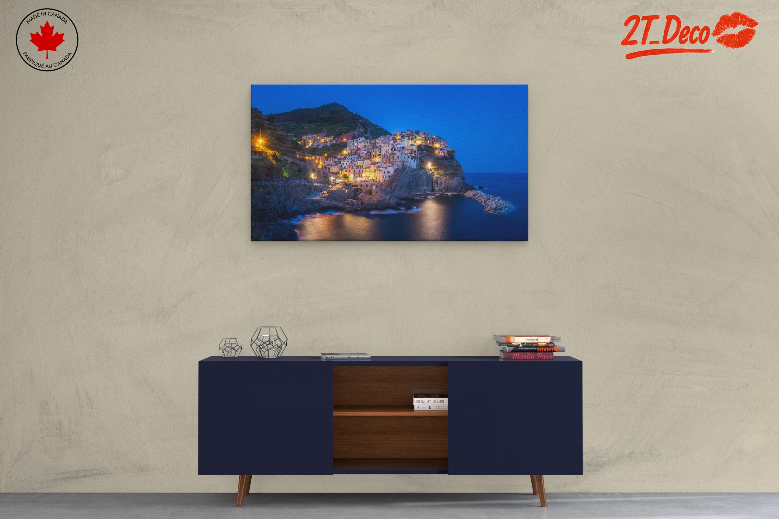Charming Coastal City at Dusk - Image 3