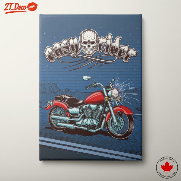 Vintage Motorcycle Art with Skull Design