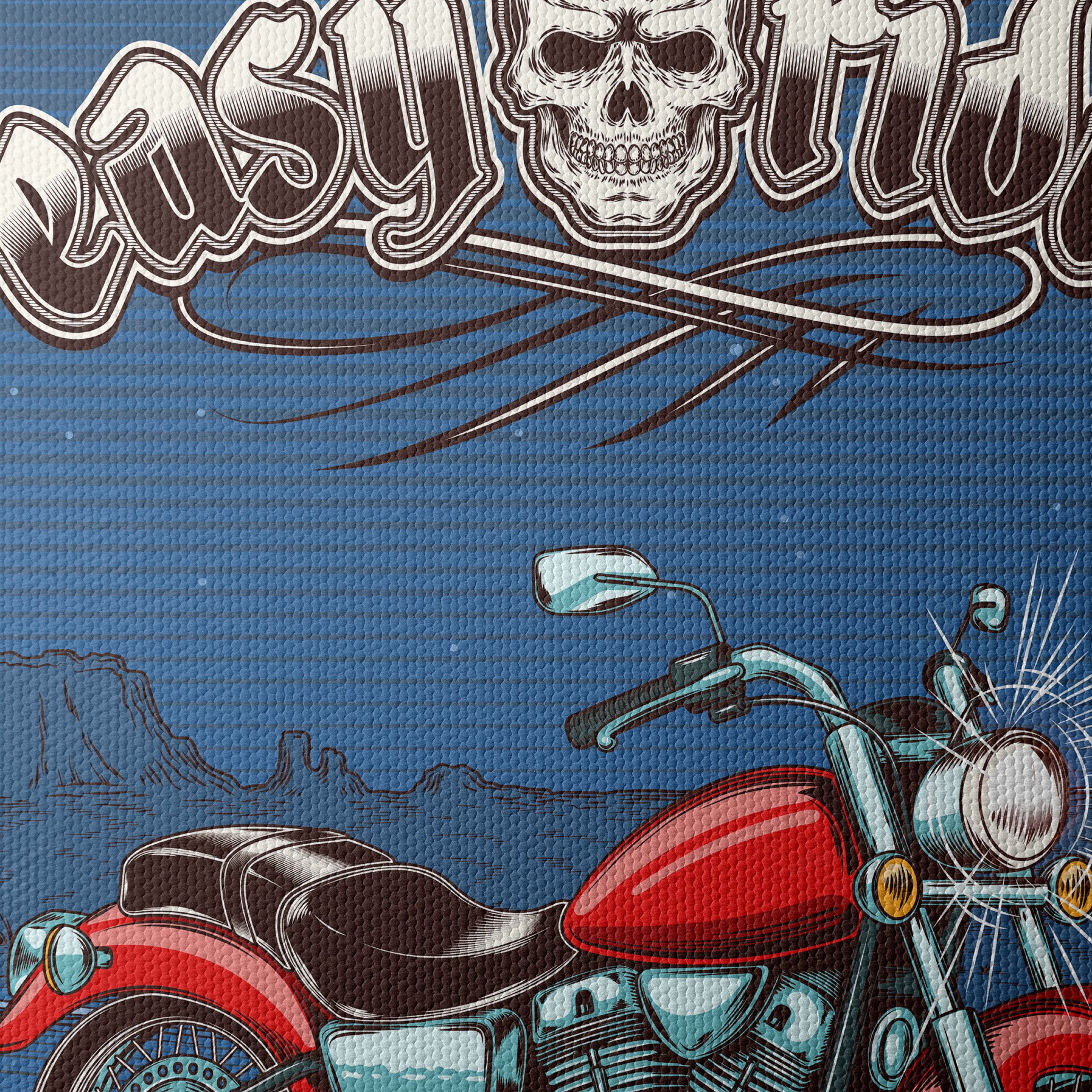 Vintage Motorcycle Art with Skull Design - Image 4