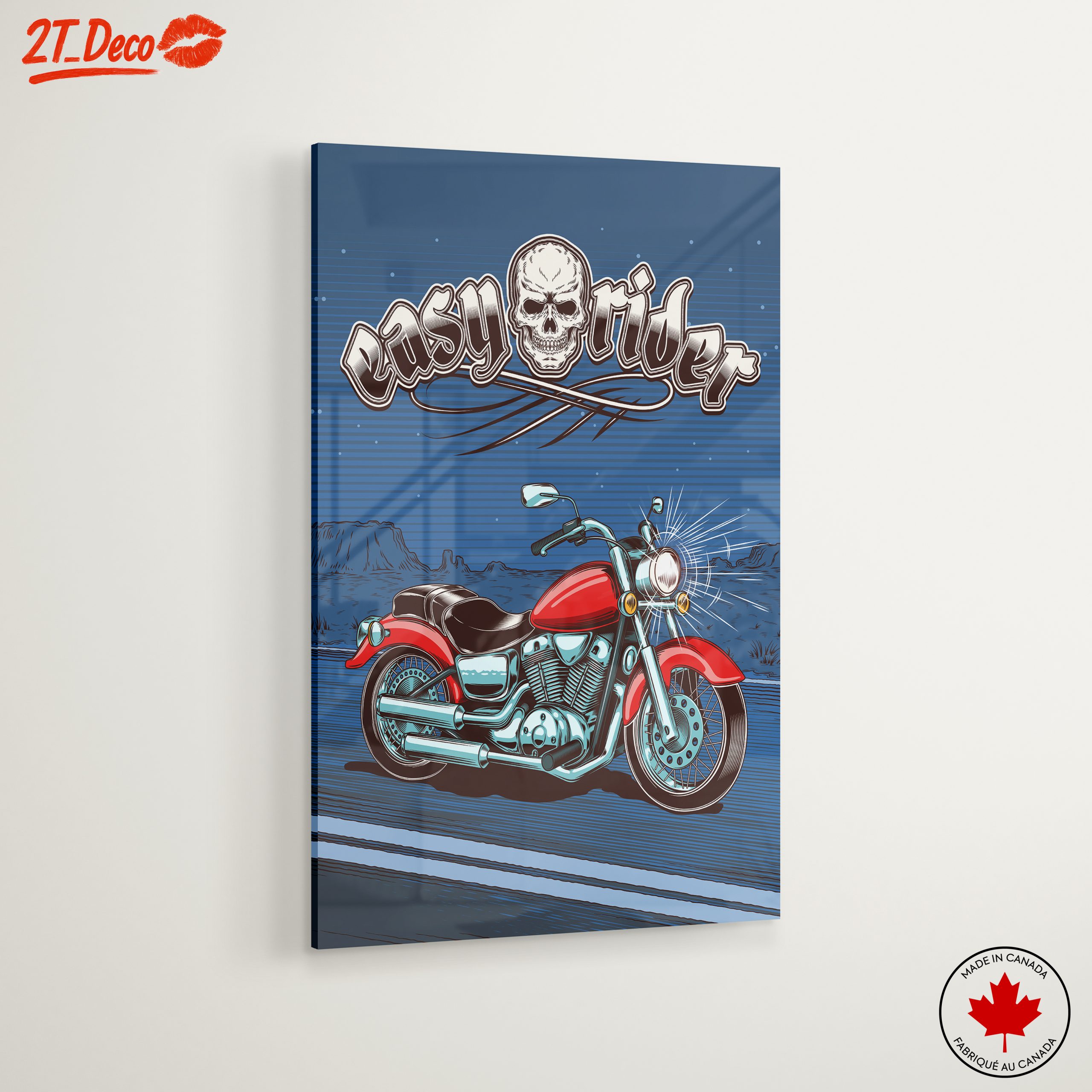 Vintage Motorcycle Art with Skull Design - Image 6