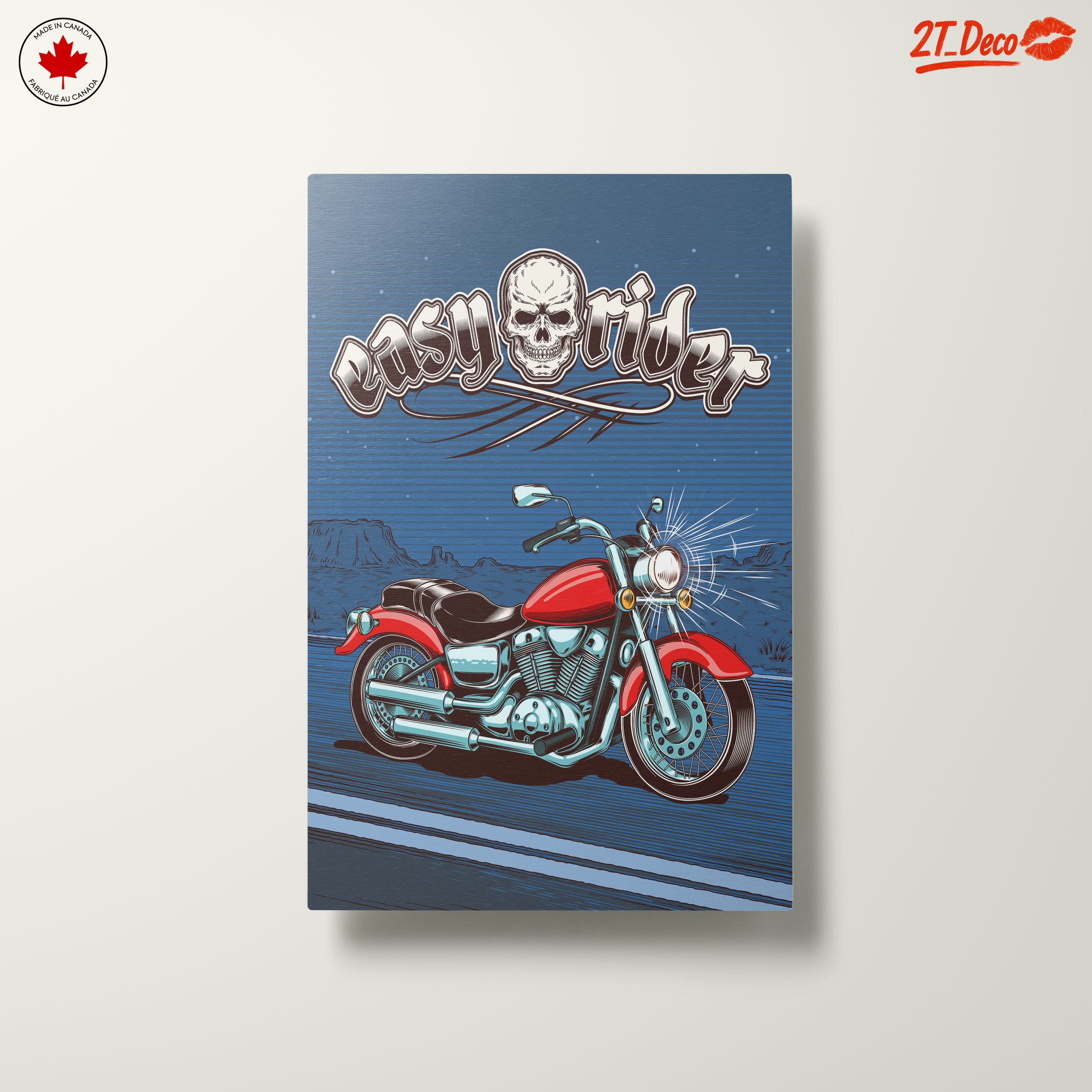 Vintage Motorcycle Art with Skull Design - Image 10