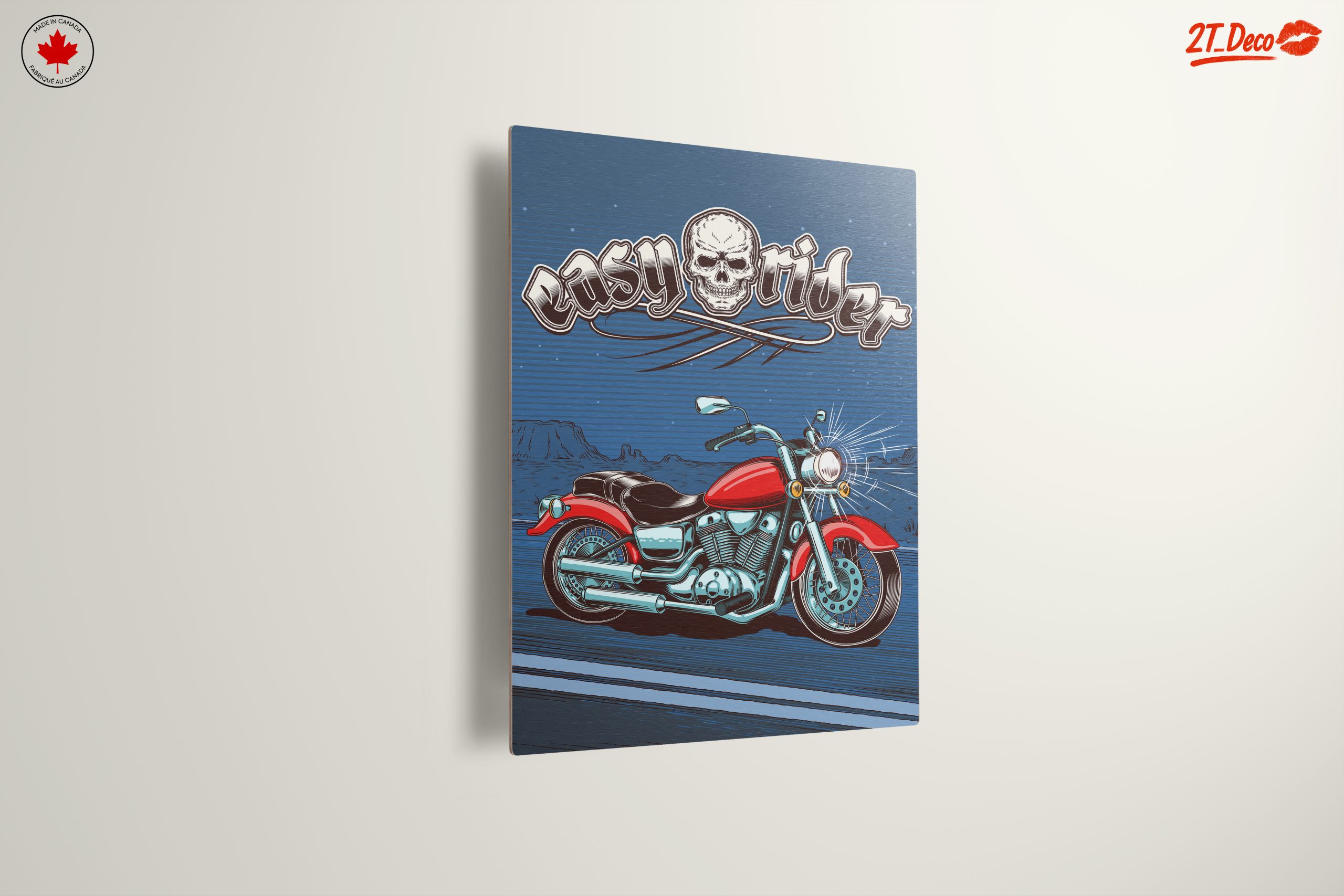 Vintage Motorcycle Art with Skull Design - Image 13
