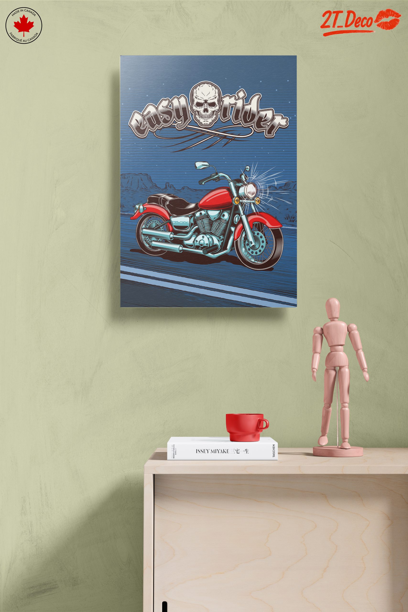 Vintage Motorcycle Art with Skull Design - Image 14