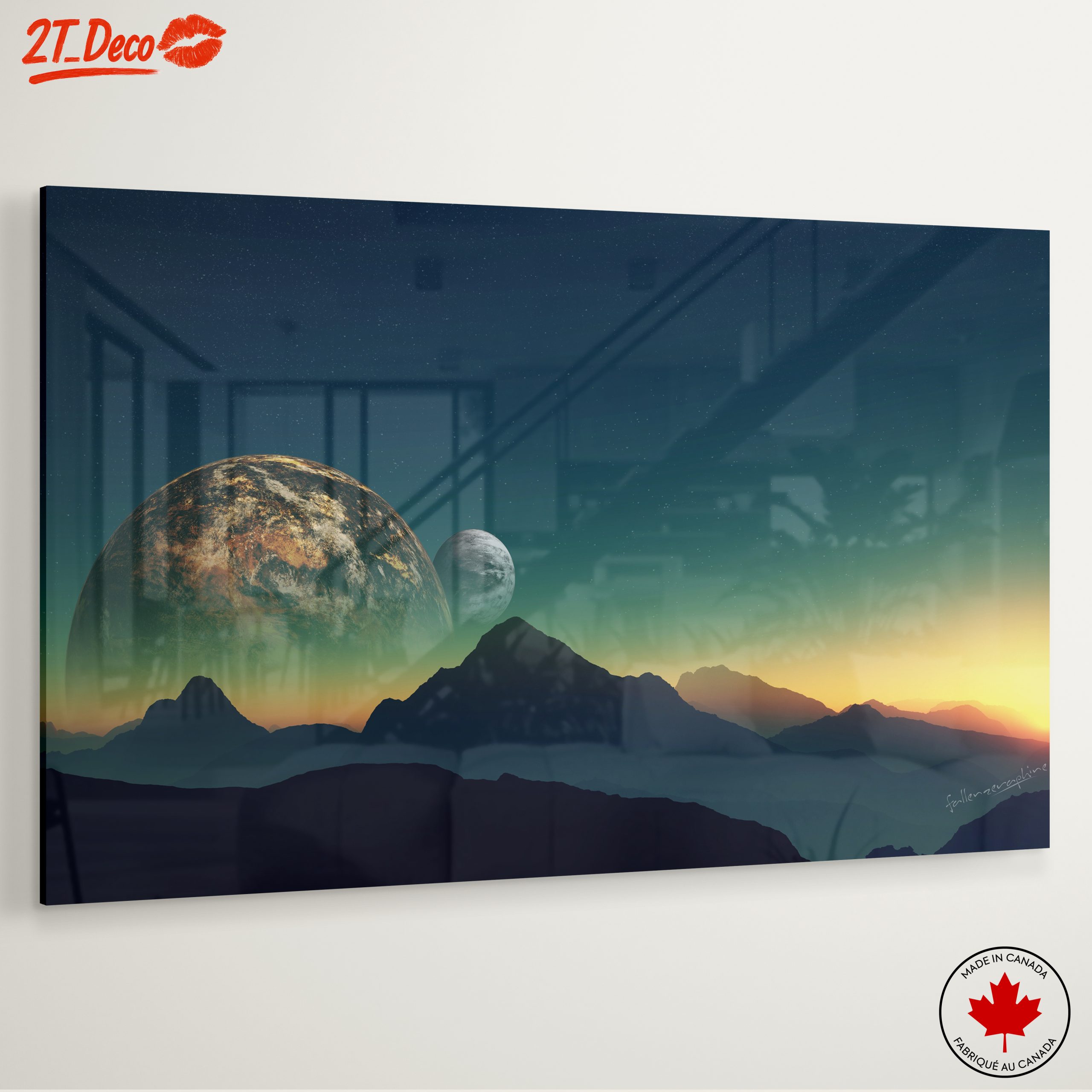 Surreal Cosmic Landscape with Planets - Image 6
