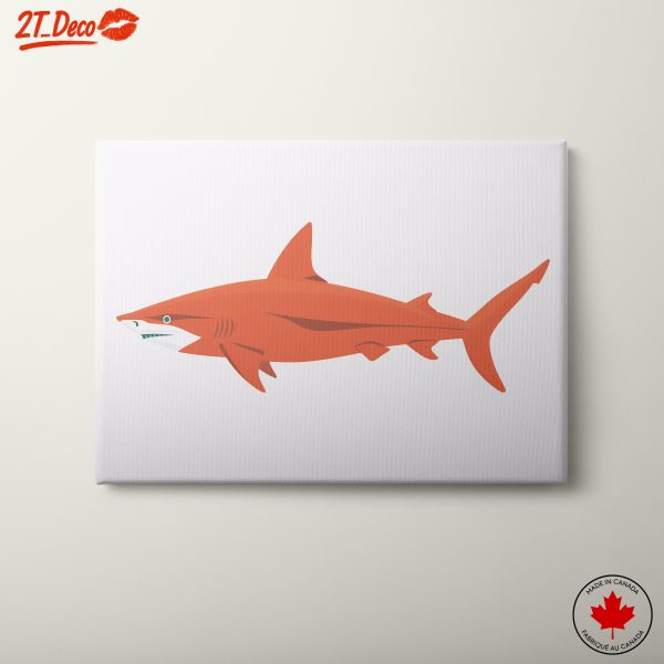 Stylized Orange Shark Marine Life Art