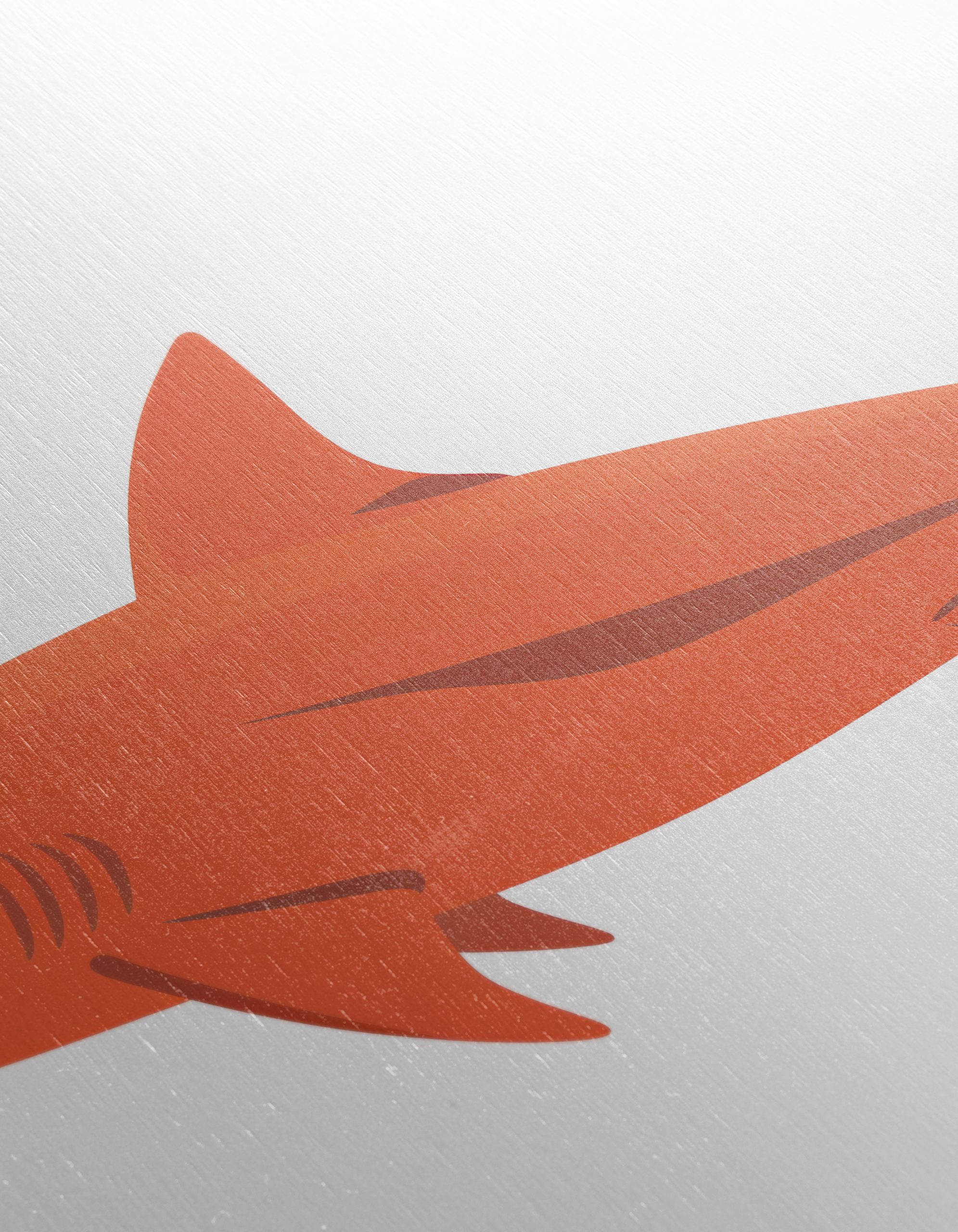 Stylized Orange Shark Marine Life Art - Image 12