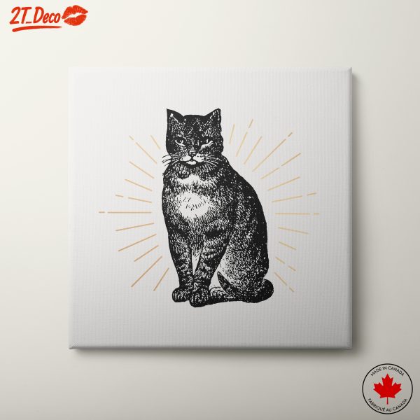 Stylized Cat Artwork with Radiant Accents