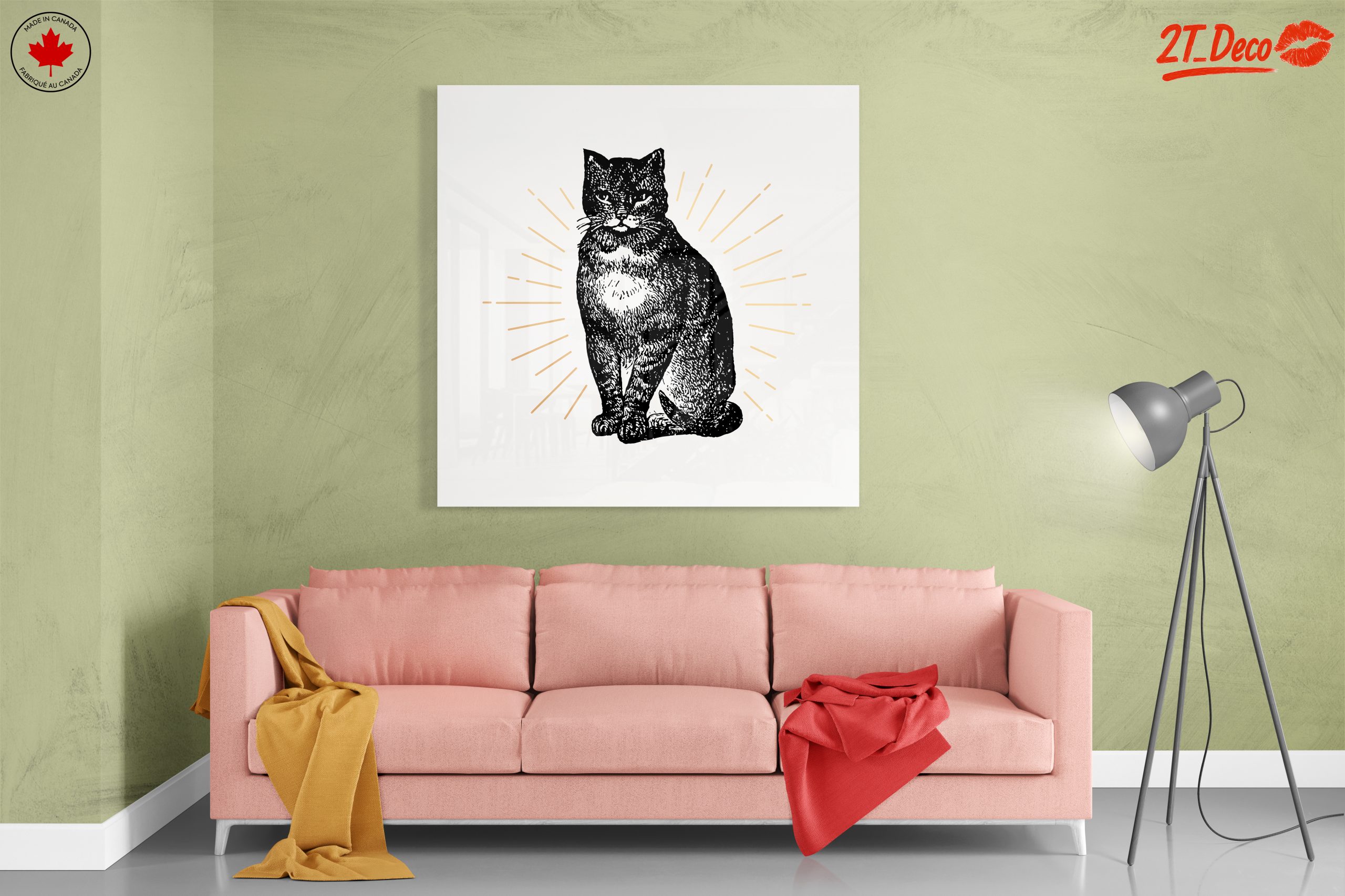 Stylized Cat Artwork with Radiant Accents - Image 7