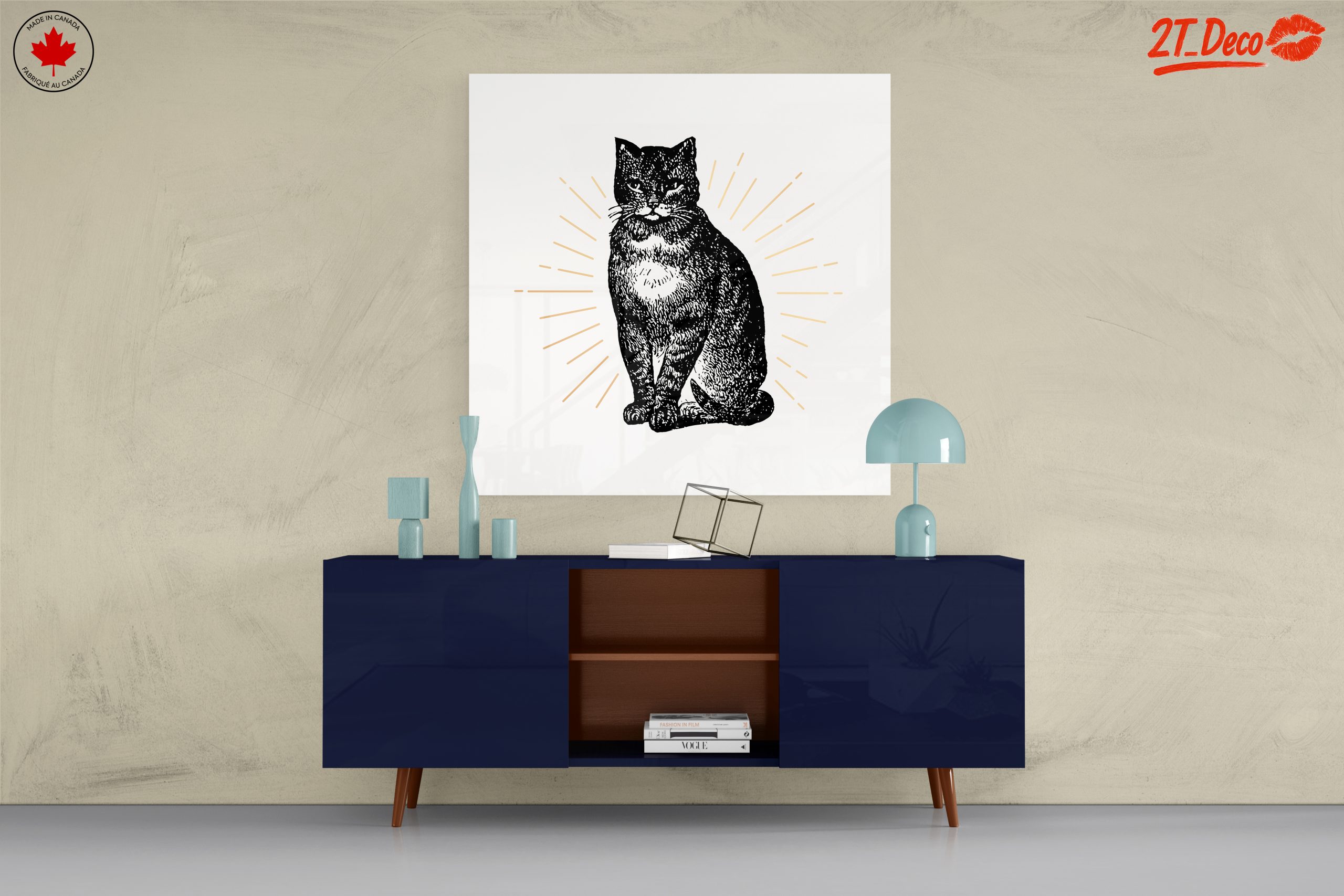 Stylized Cat Artwork with Radiant Accents - Image 8