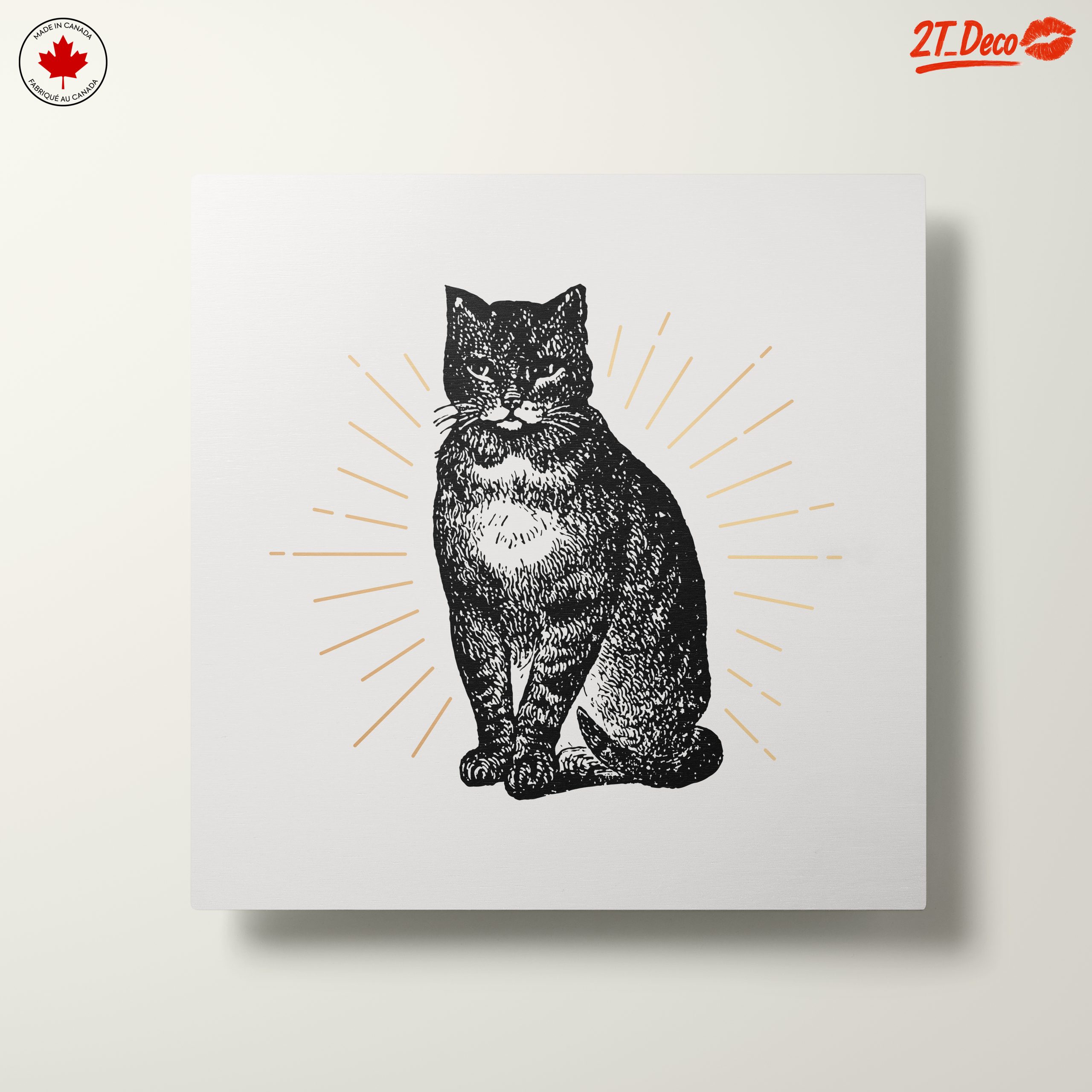 Stylized Cat Artwork with Radiant Accents - Image 10