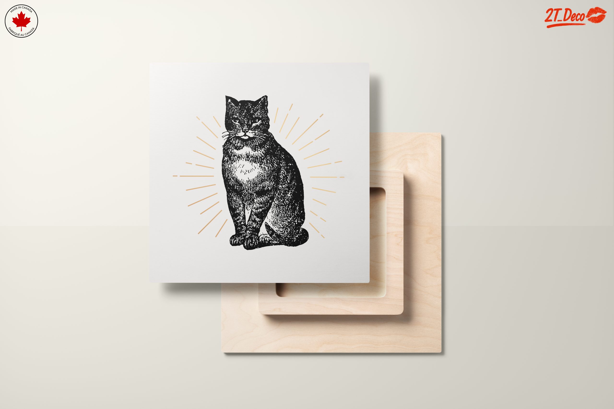 Stylized Cat Artwork with Radiant Accents - Image 11