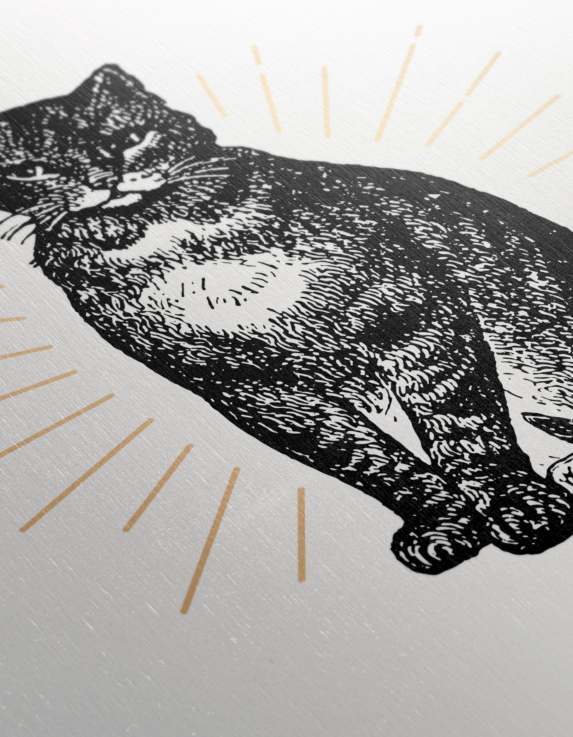 Stylized Cat Artwork with Radiant Accents - Image 12