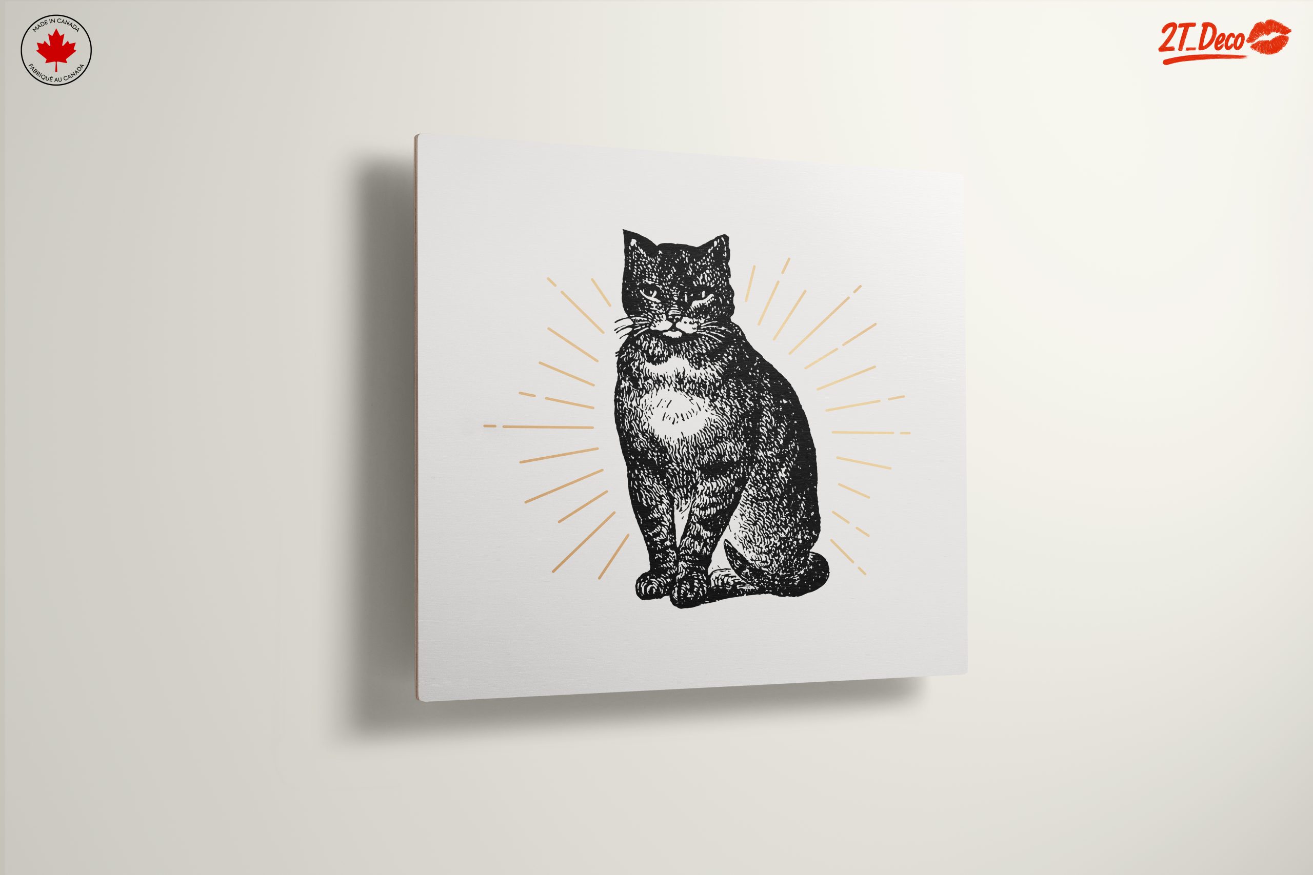 Stylized Cat Artwork with Radiant Accents - Image 13