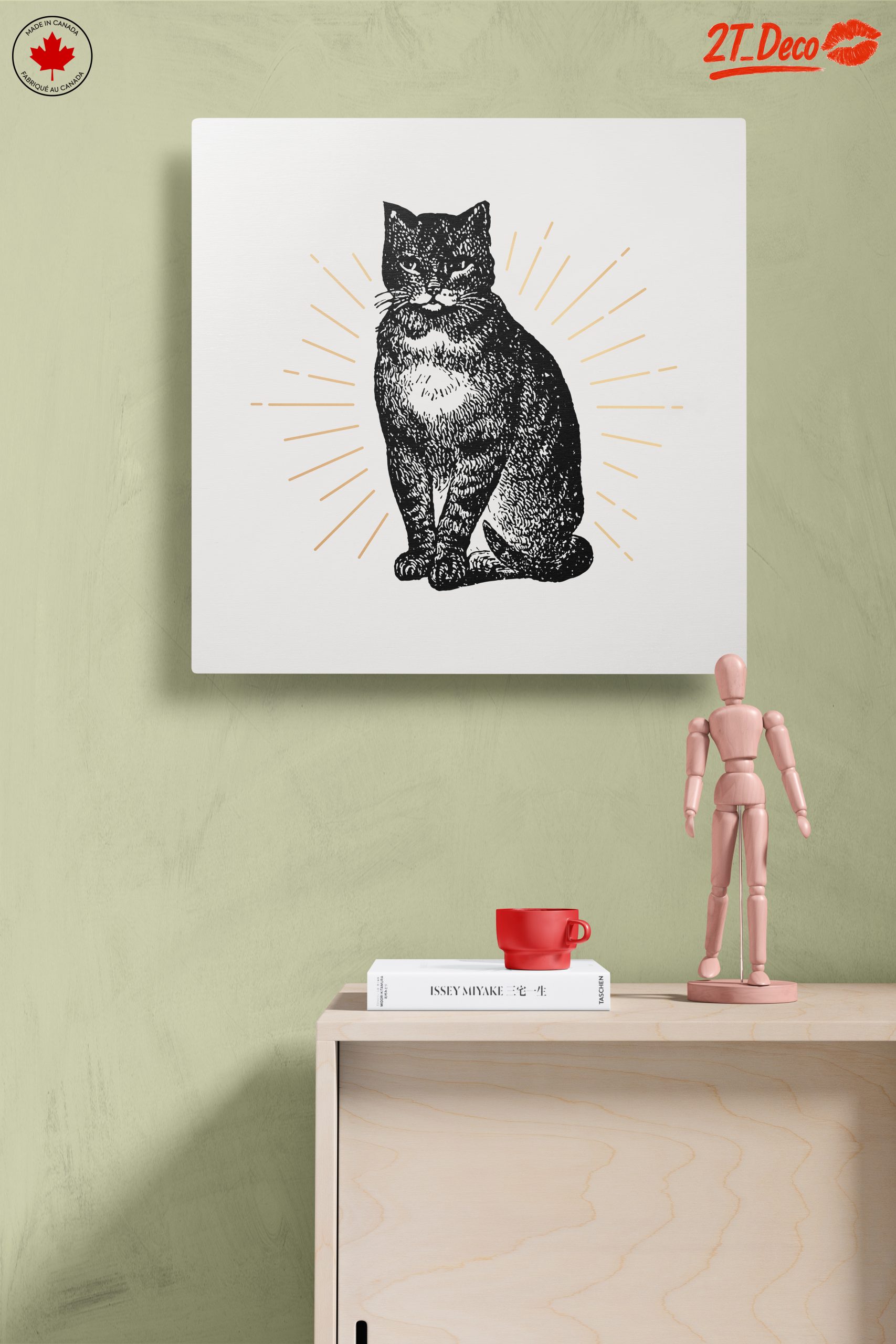 Stylized Cat Artwork with Radiant Accents - Image 14