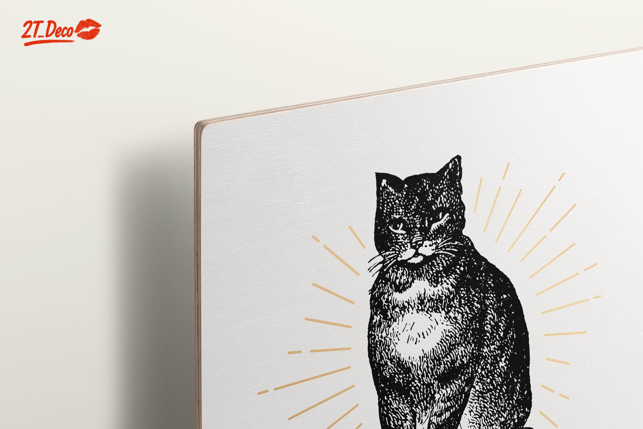 Stylized Cat Artwork with Radiant Accents - Image 15