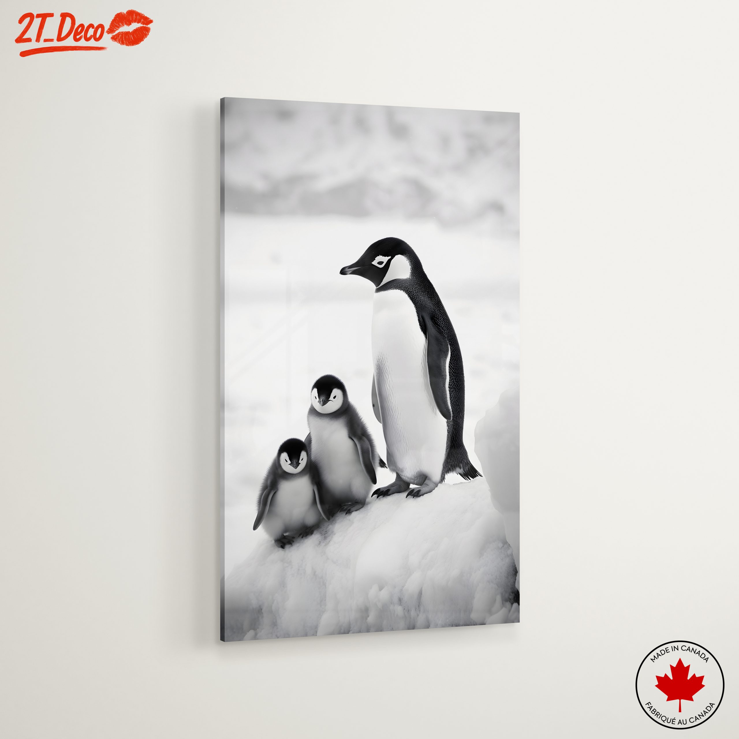 Black and White Artistic Penguin Family - Image 6