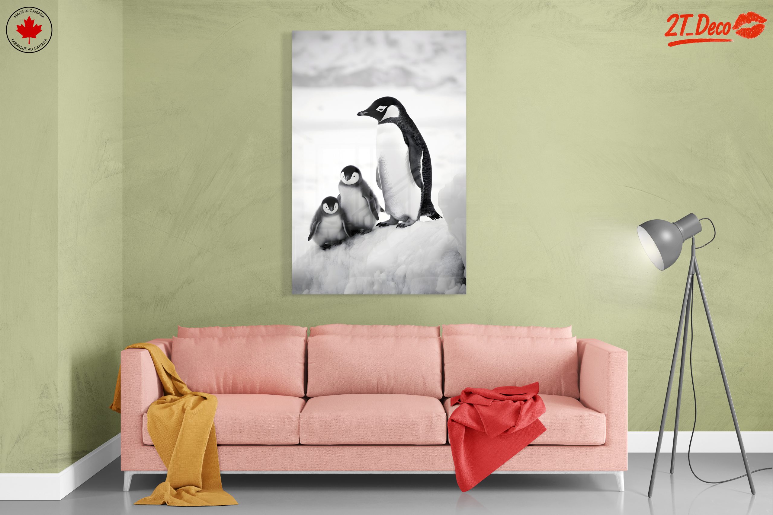 Black and White Artistic Penguin Family - Image 7