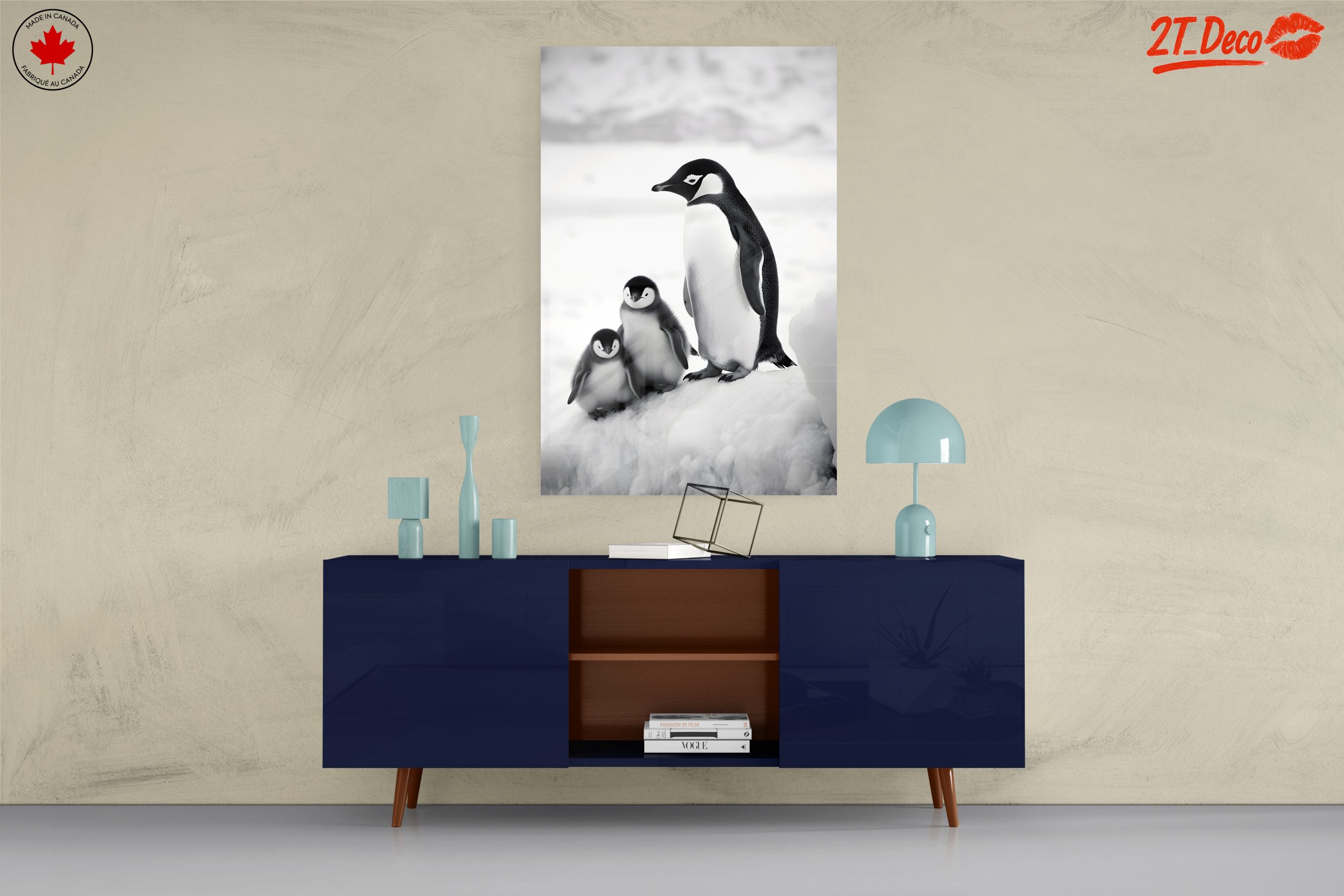 Black and White Artistic Penguin Family - Image 8