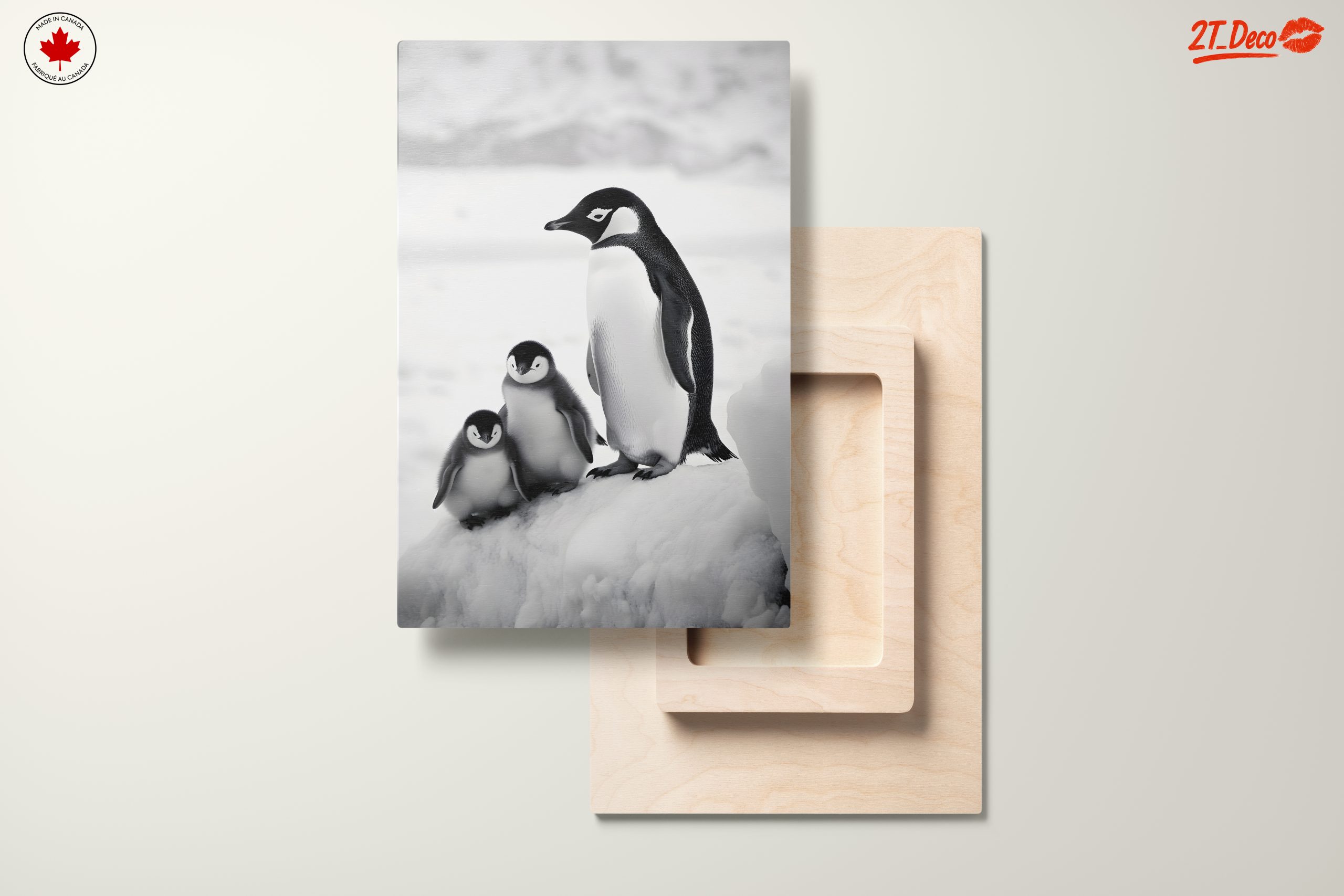 Black and White Artistic Penguin Family - Image 11