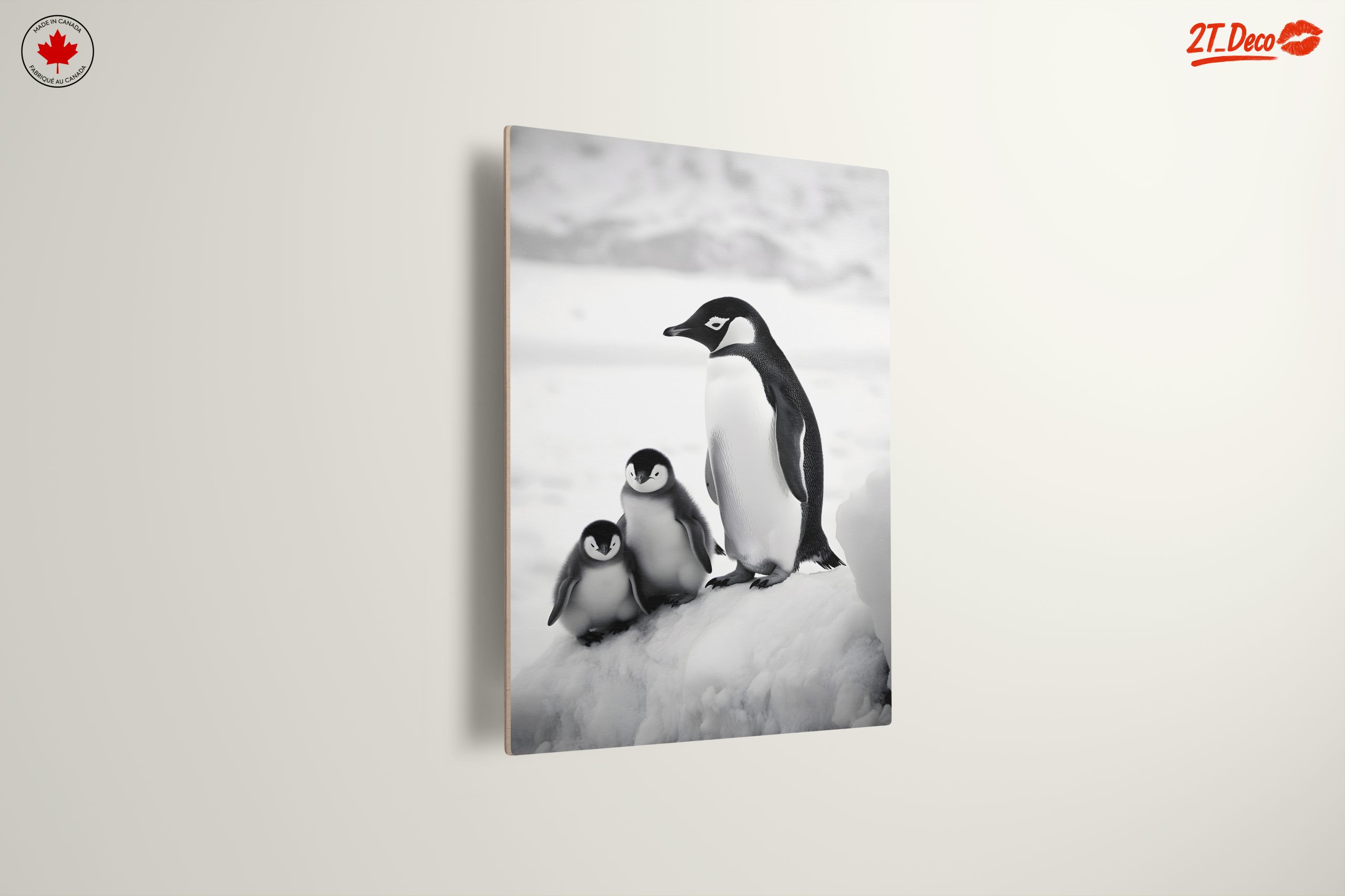Black and White Artistic Penguin Family - Image 13
