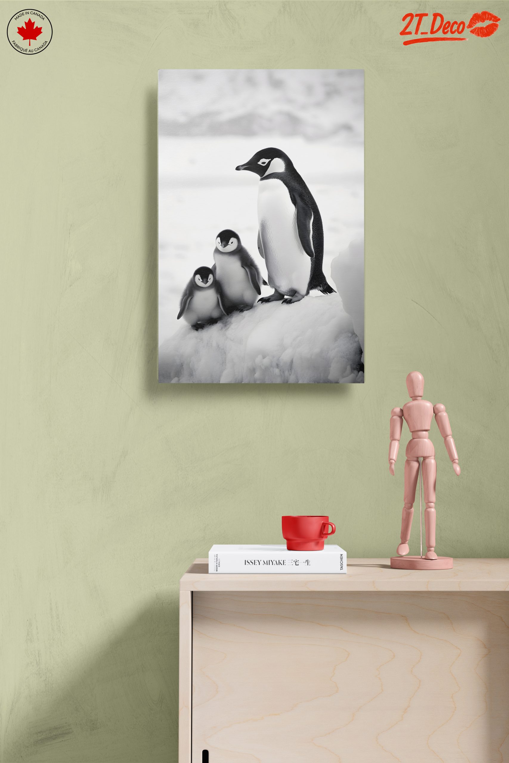Black and White Artistic Penguin Family - Image 14