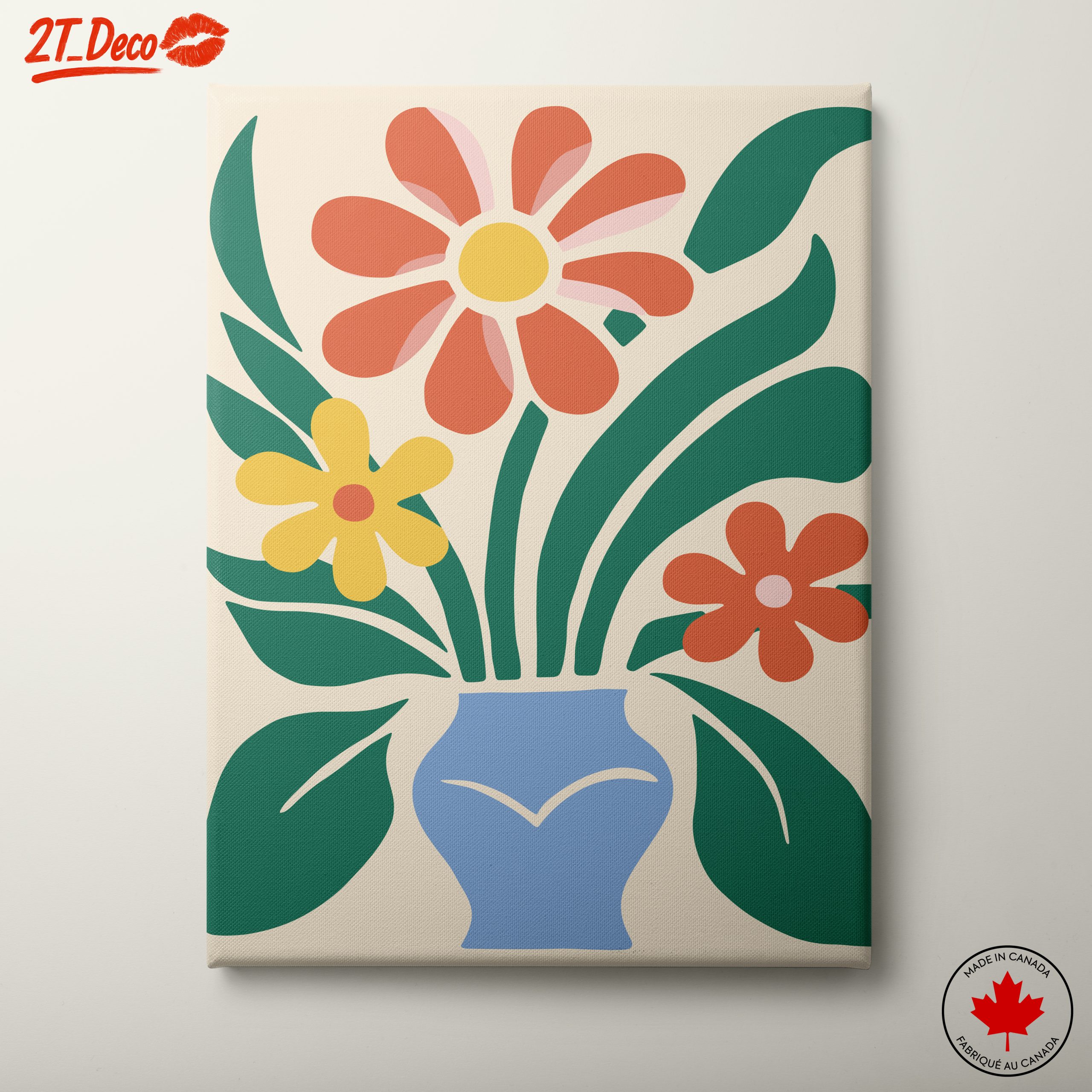 Stylized Floral Arrangement in Botanical Abstract Art