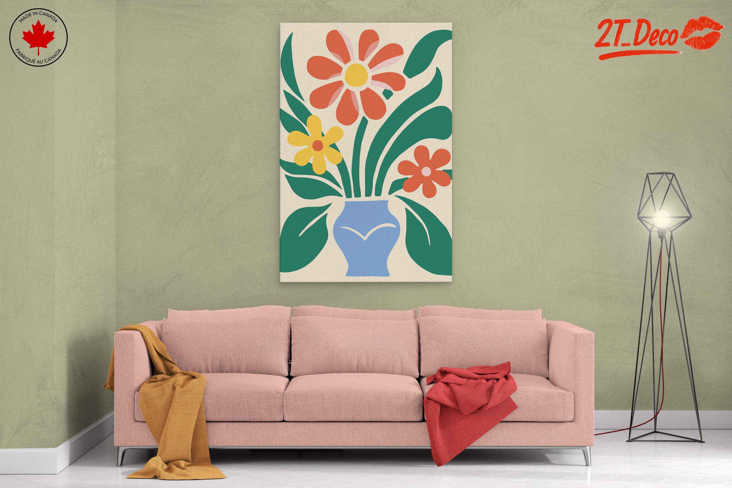 Stylized Floral Arrangement in Botanical Abstract Art - Image 2