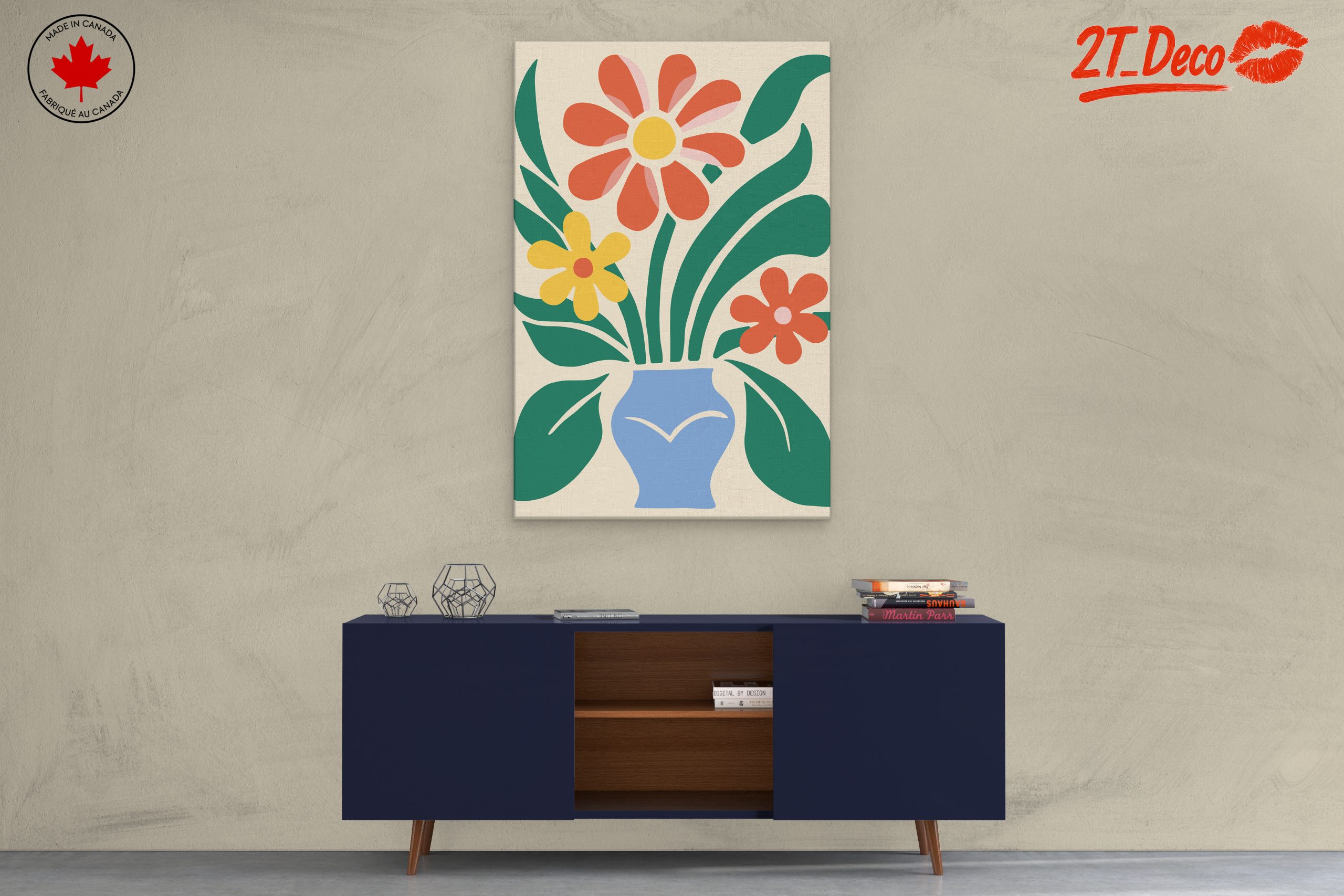 Stylized Floral Arrangement in Botanical Abstract Art - Image 3