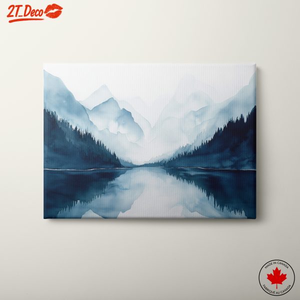 Serene Mountain Reflection Landscape Art